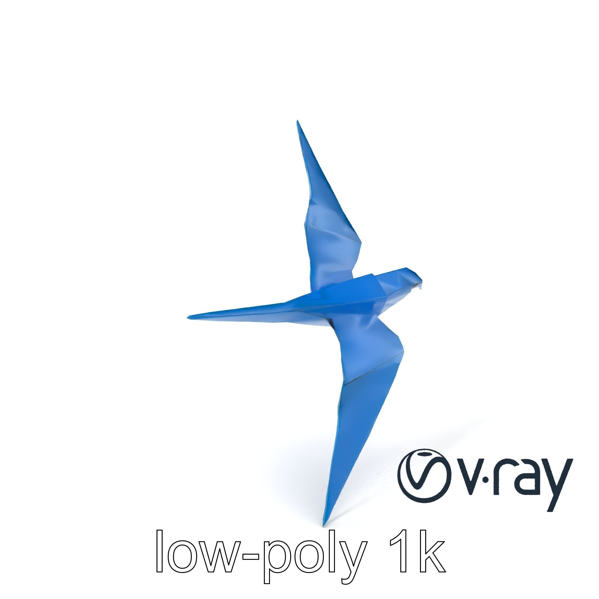 Artistic Origami Swallow 3D model pack Low-poly 3D model_2
