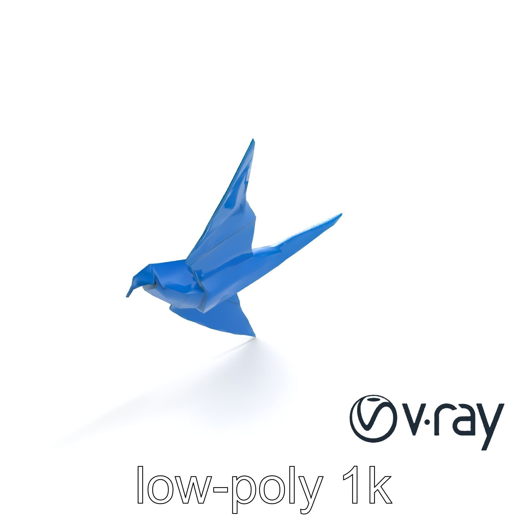 Artistic Origami Swallow 3D model pack Low-poly 3D model_5