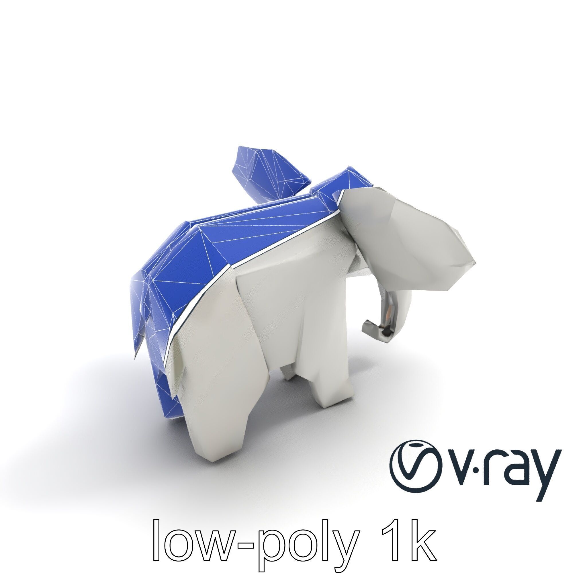 Origami Elephant Sculpture model pack Low-poly 3D model_14