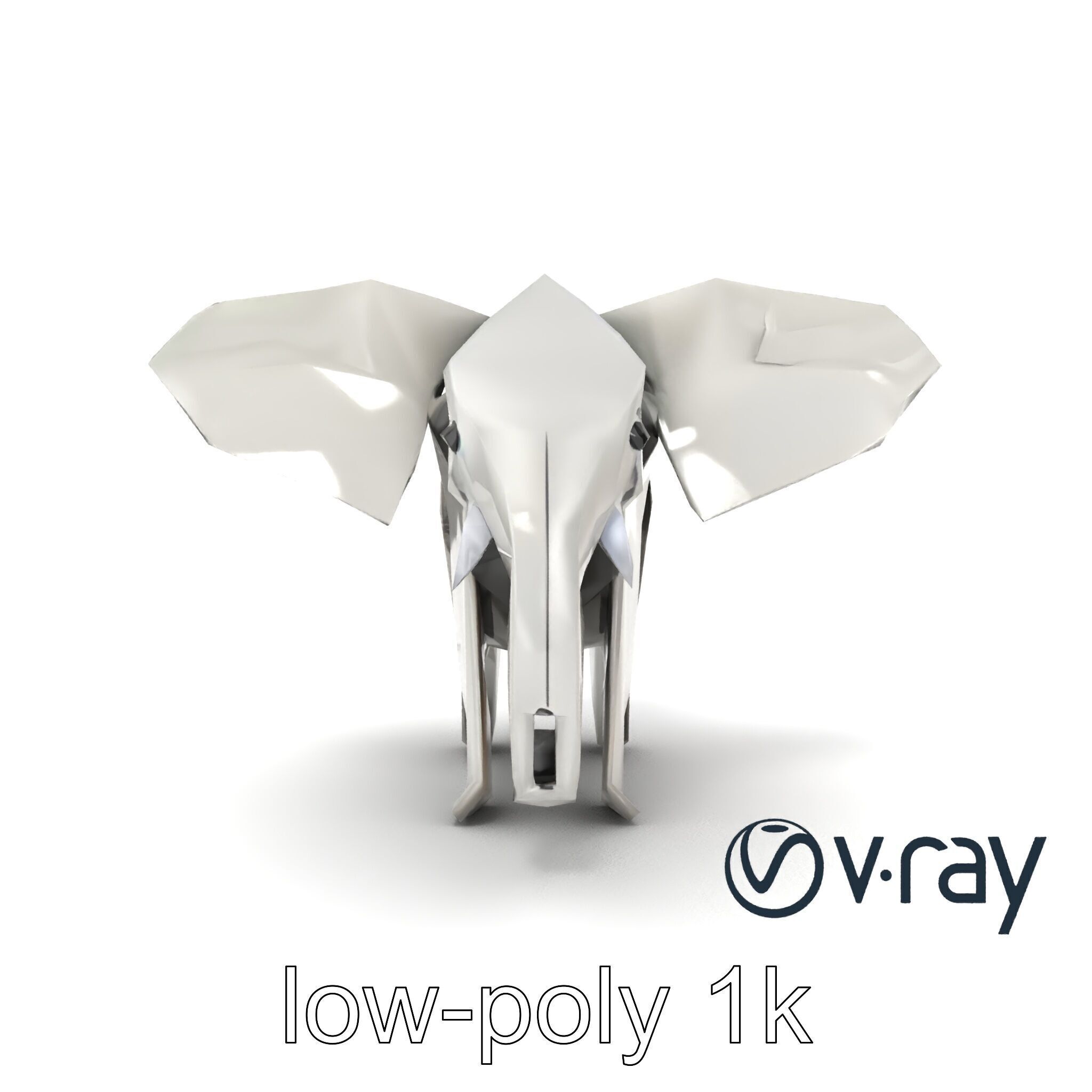 Origami Elephant Sculpture model pack Low-poly 3D model_15