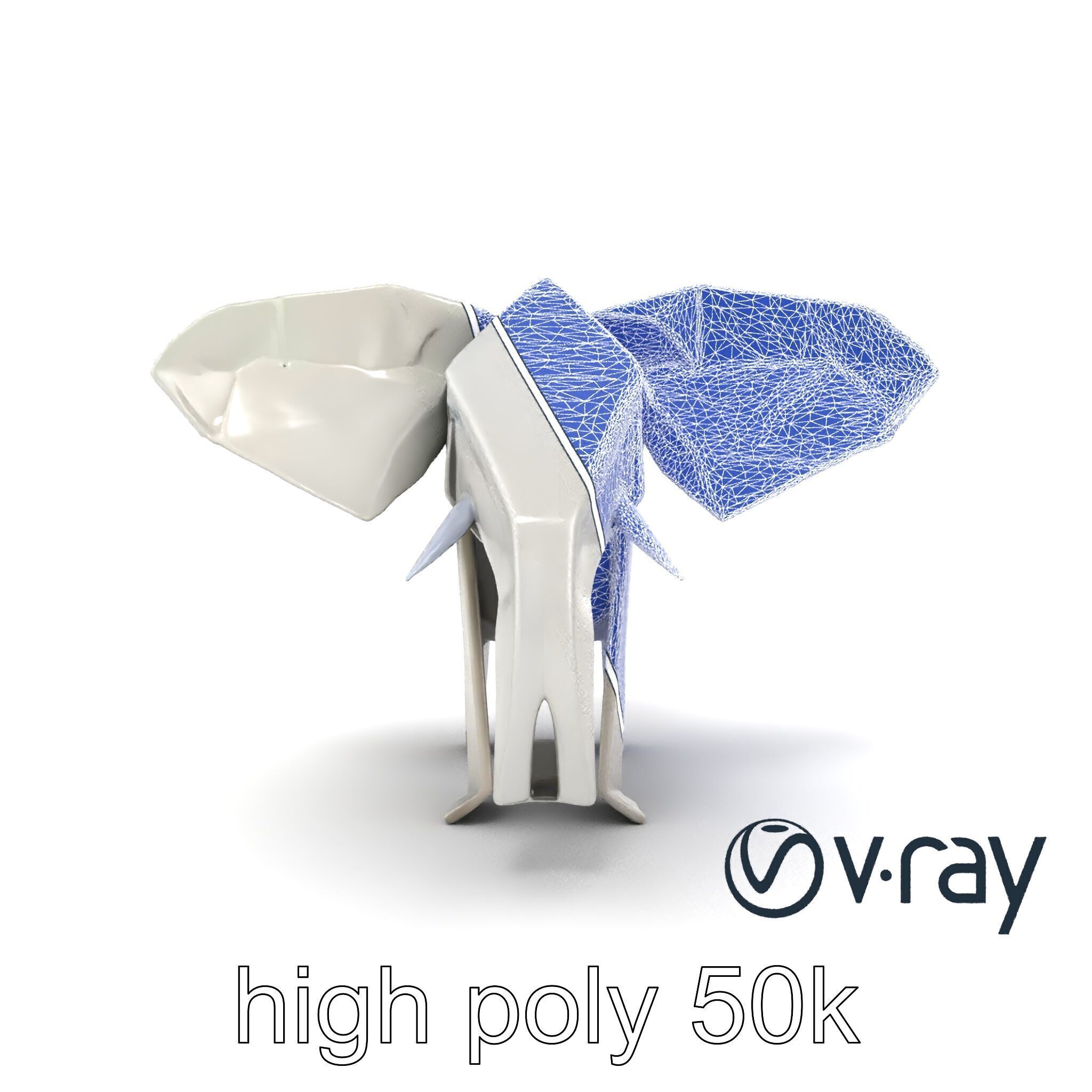 Origami Elephant Sculpture model pack Low-poly 3D model_20