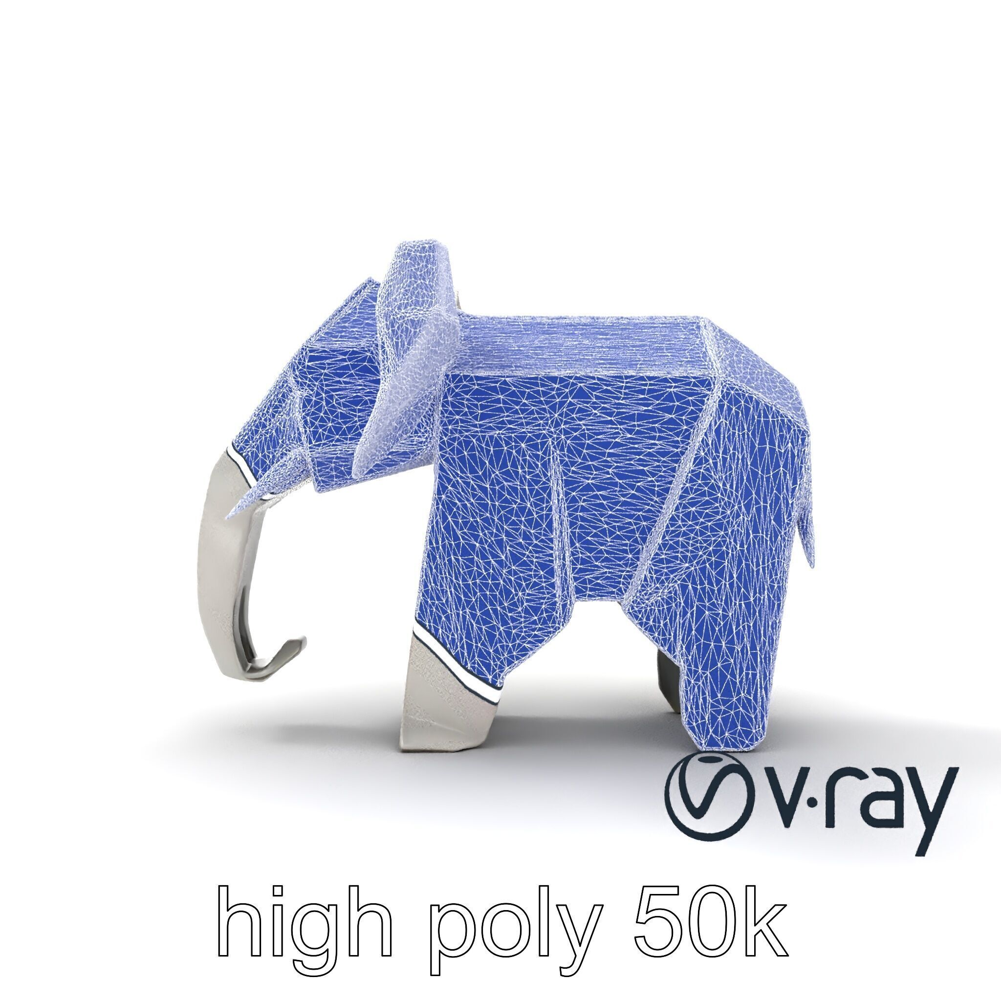 Origami Elephant Sculpture model pack Low-poly 3D model_25