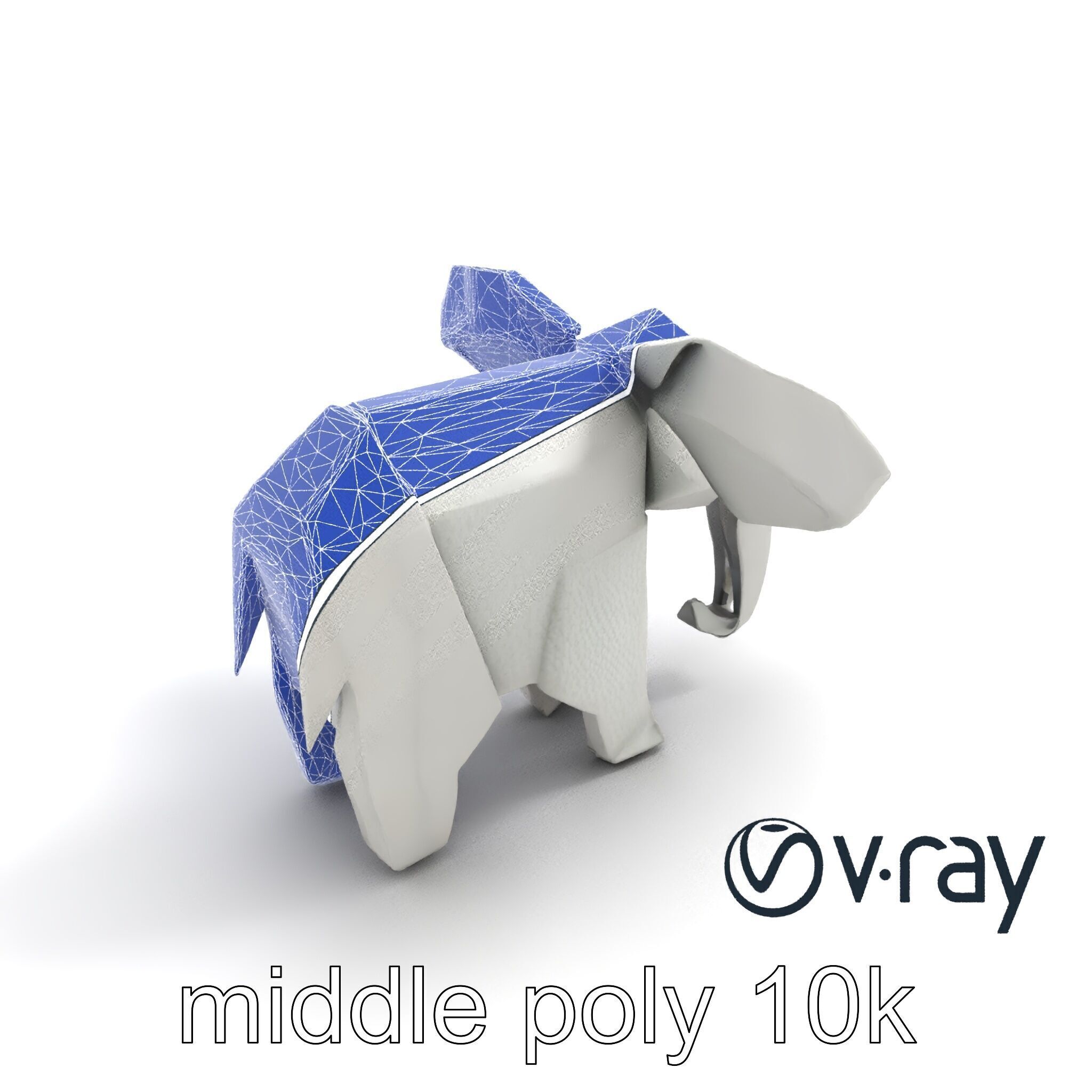 Origami Elephant Sculpture model pack Low-poly 3D model_28