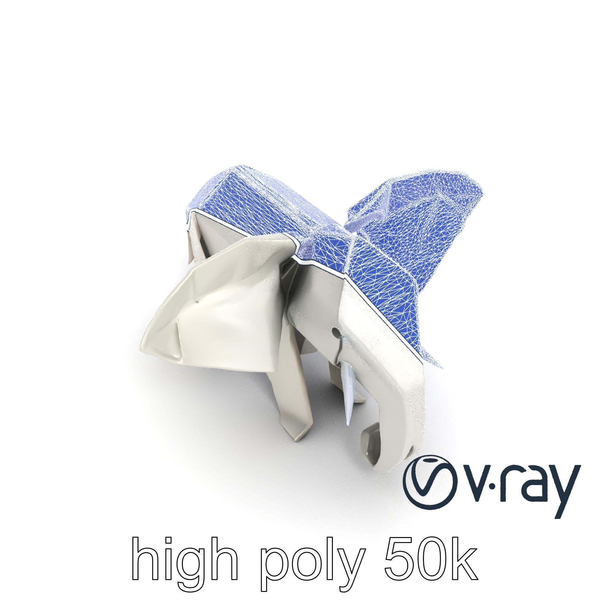 Origami Elephant Sculpture model pack Low-poly 3D model_21