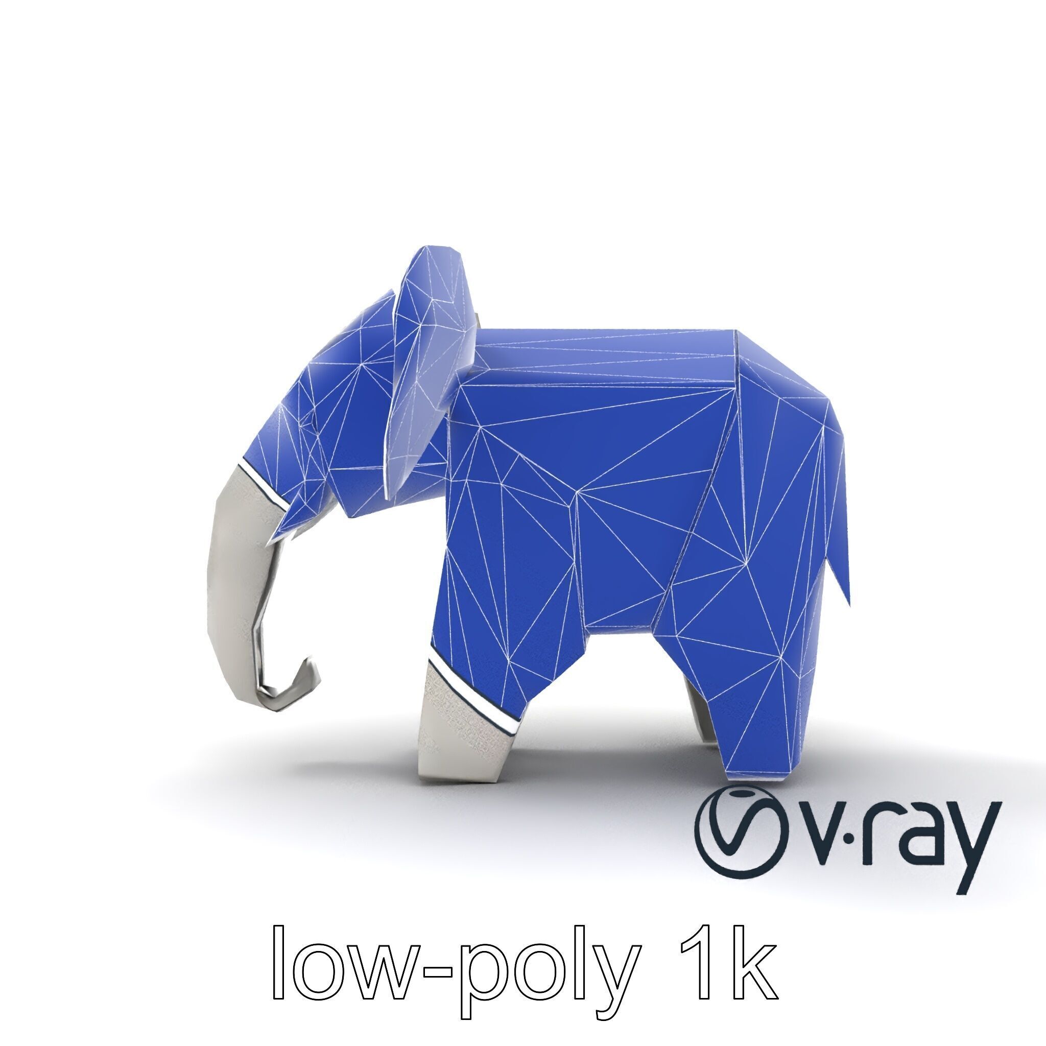 Origami Elephant Sculpture model pack Low-poly 3D model_30