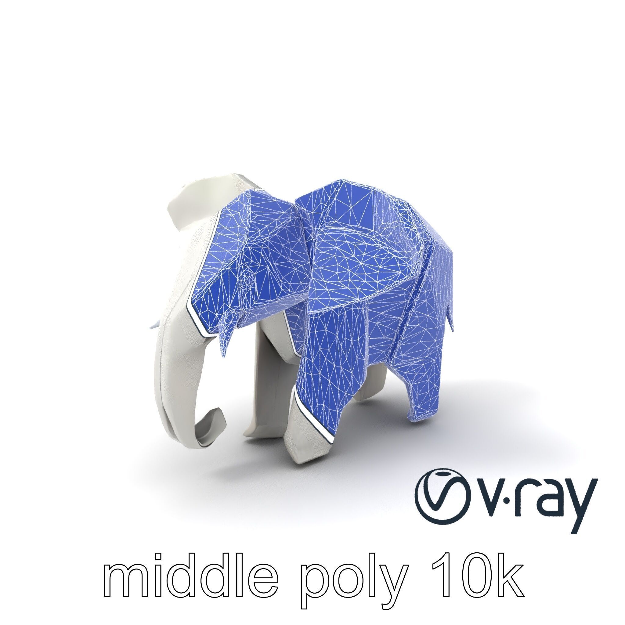Origami Elephant Sculpture model pack Low-poly 3D model_24