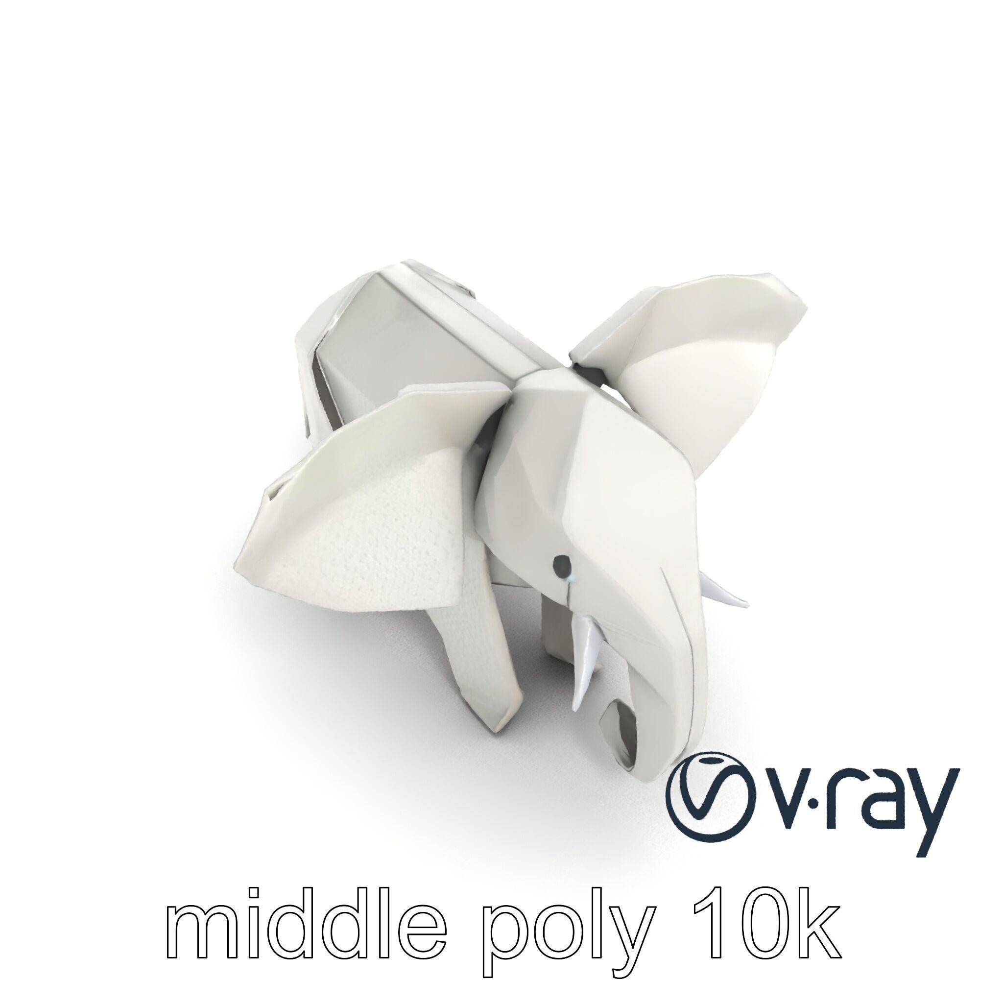 Origami Elephant Sculpture model pack Low-poly 3D model_7