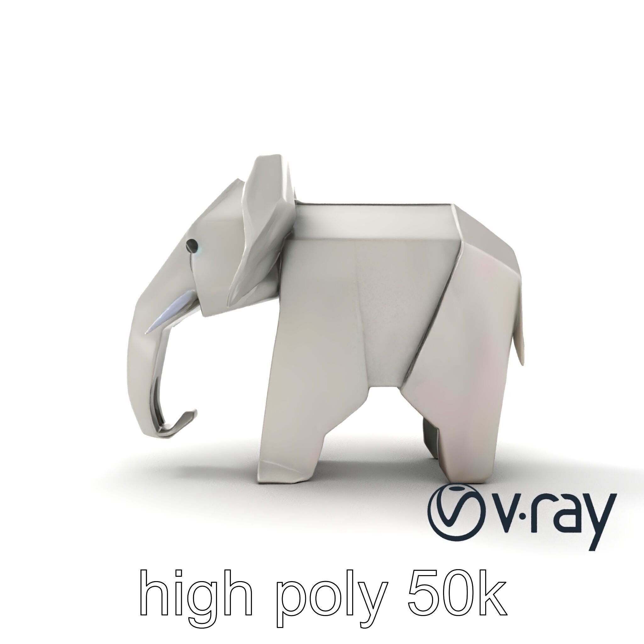 Origami Elephant Sculpture model pack Low-poly 3D model_17
