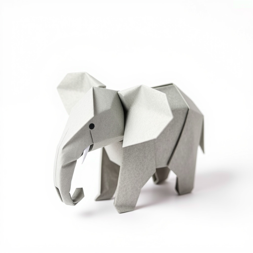 Origami Elephant Sculpture model pack Low-poly 3D model_3