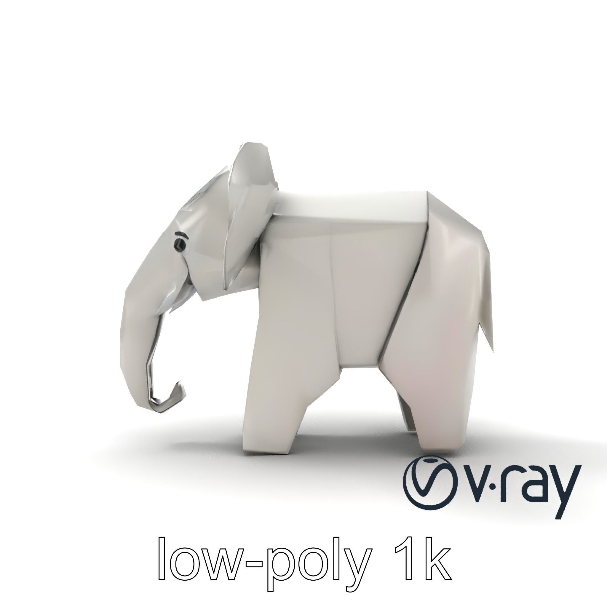 Origami Elephant Sculpture model pack Low-poly 3D model_18