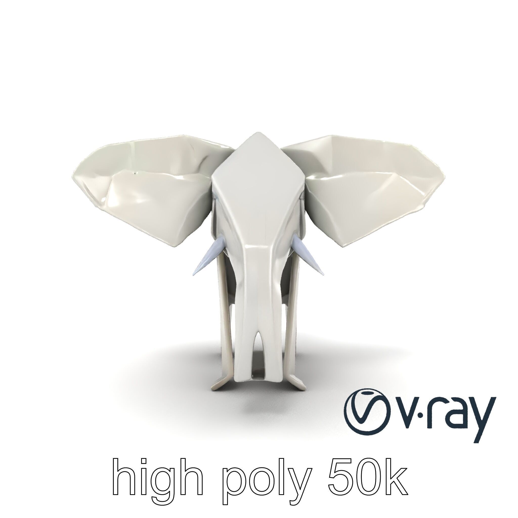 Origami Elephant Sculpture model pack Low-poly 3D model_19