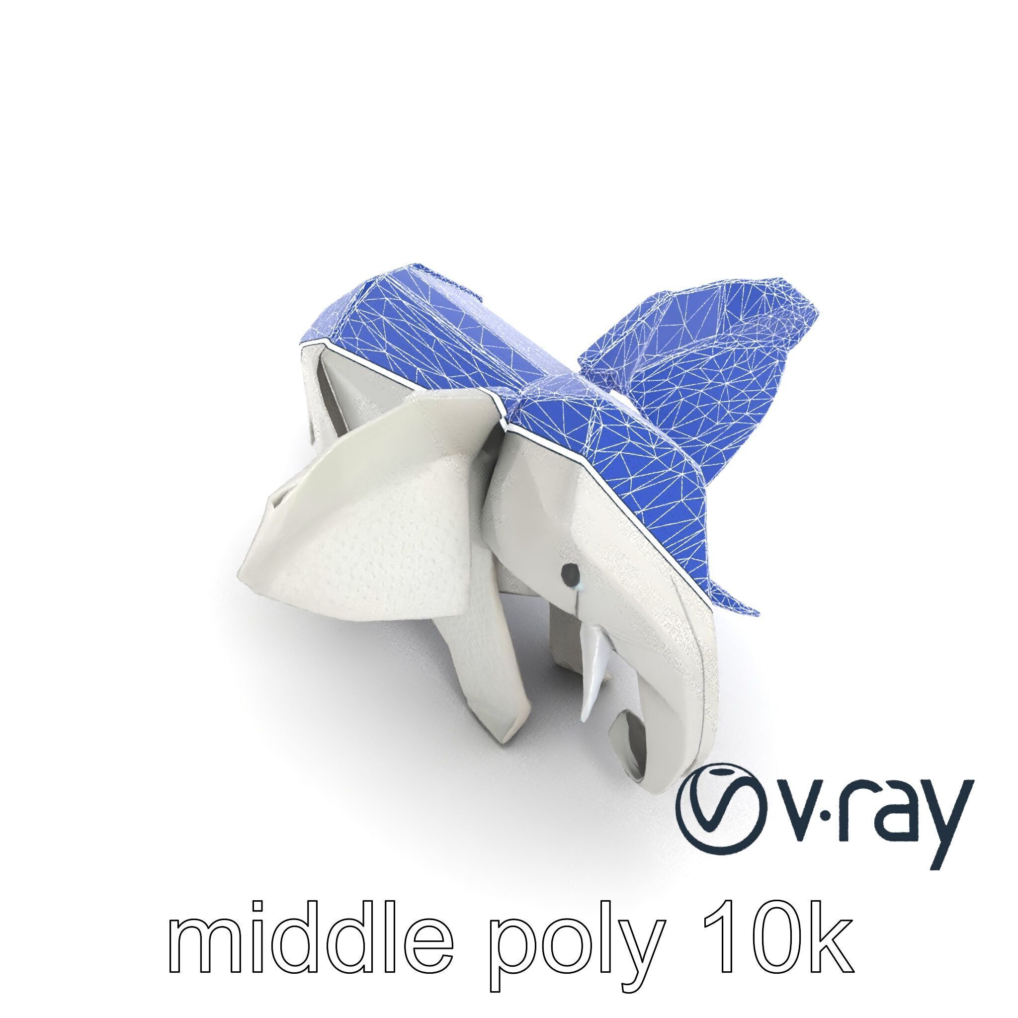 Origami Elephant Sculpture model pack Low-poly 3D model_22