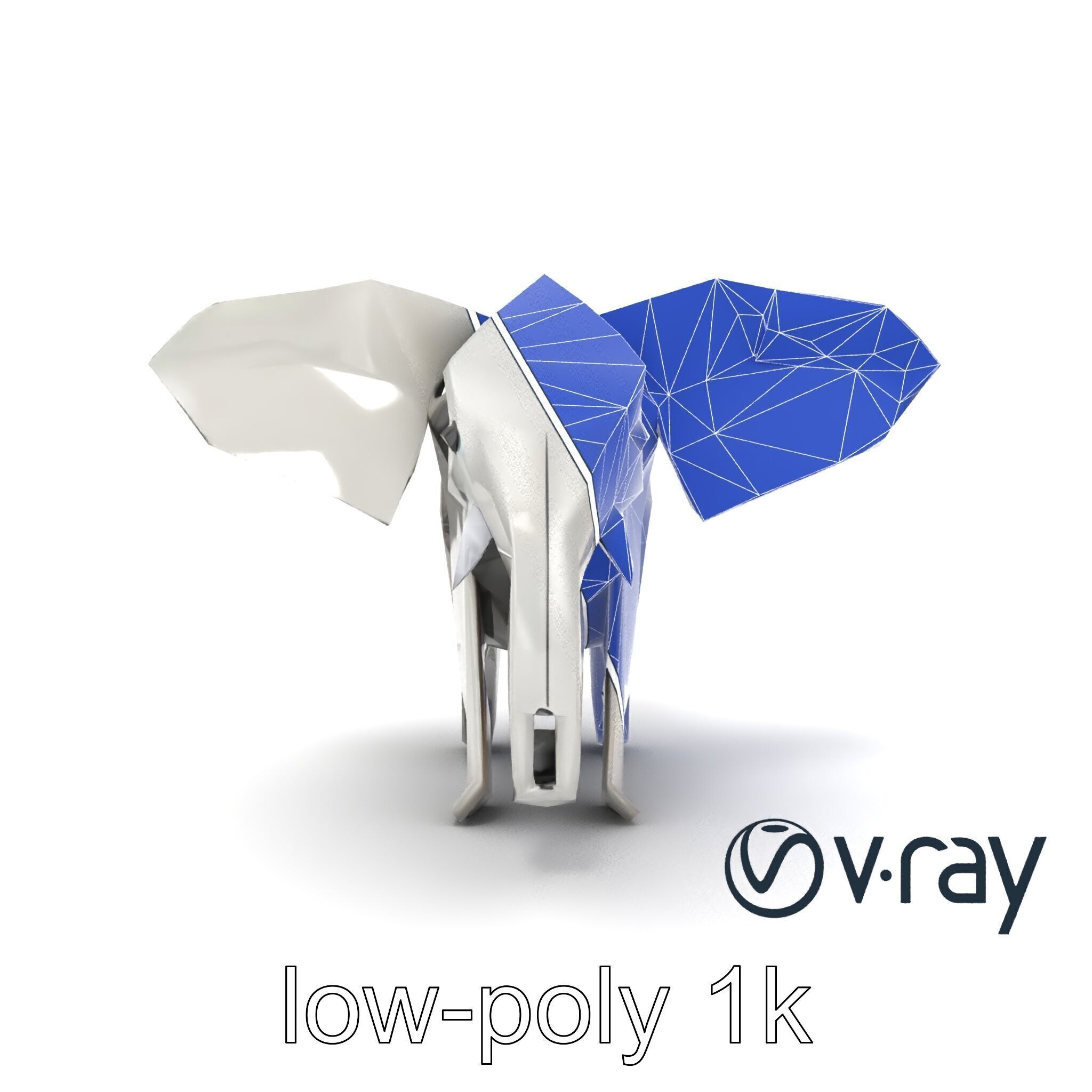 Origami Elephant Sculpture model pack Low-poly 3D model_29