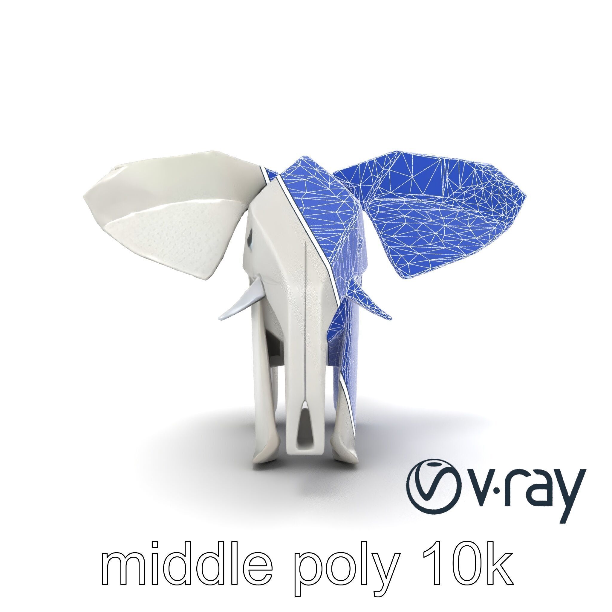 Origami Elephant Sculpture model pack Low-poly 3D model_23
