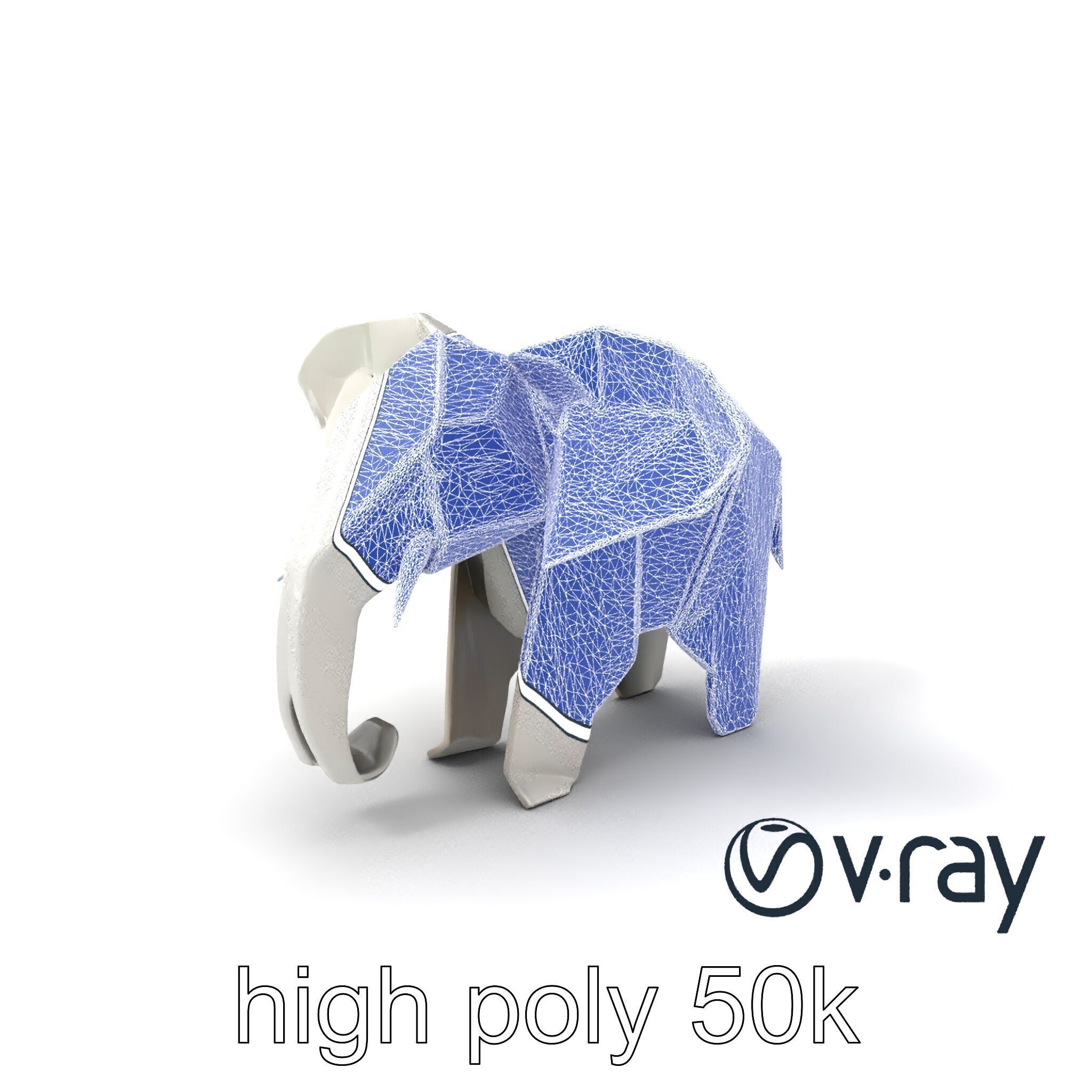Origami Elephant Sculpture model pack Low-poly 3D model_26