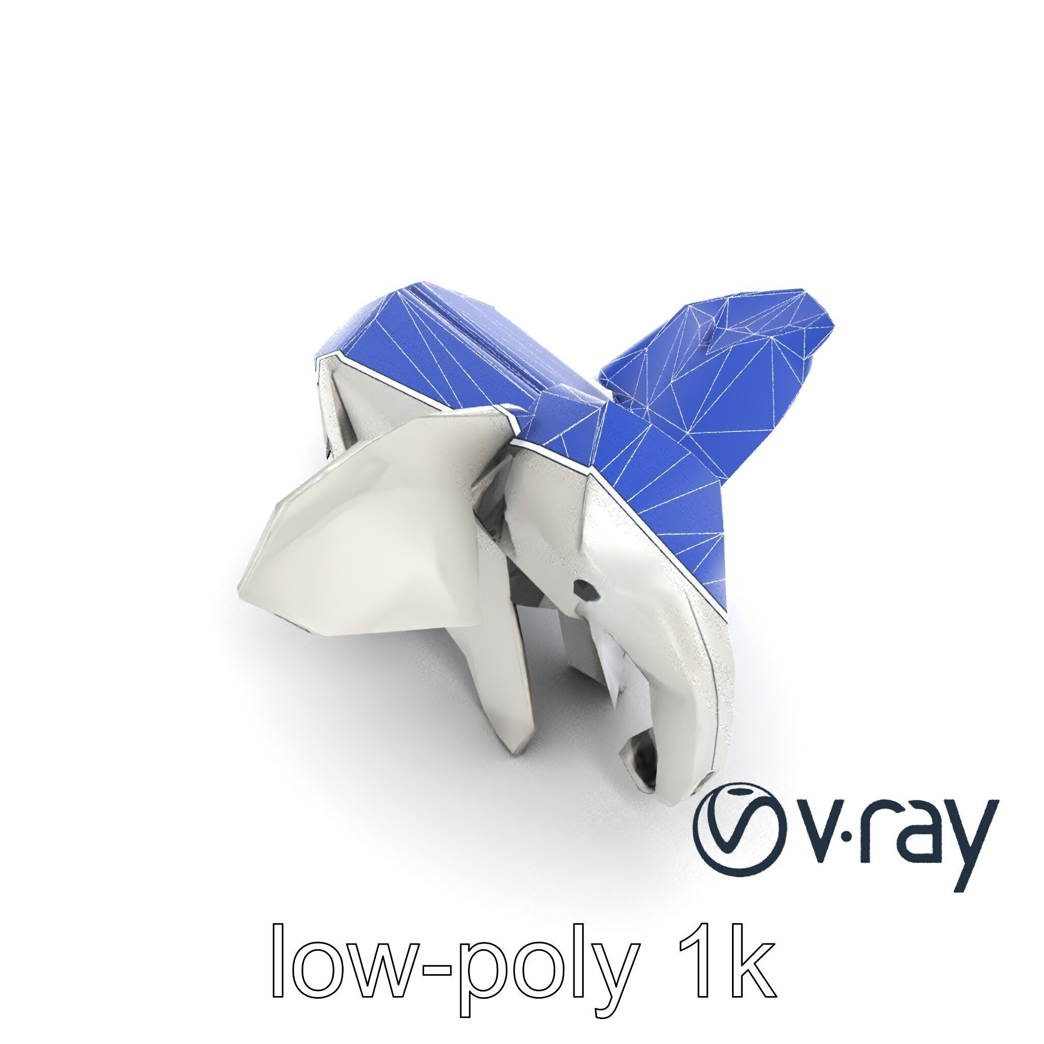 Origami Elephant Sculpture model pack Low-poly 3D model_12