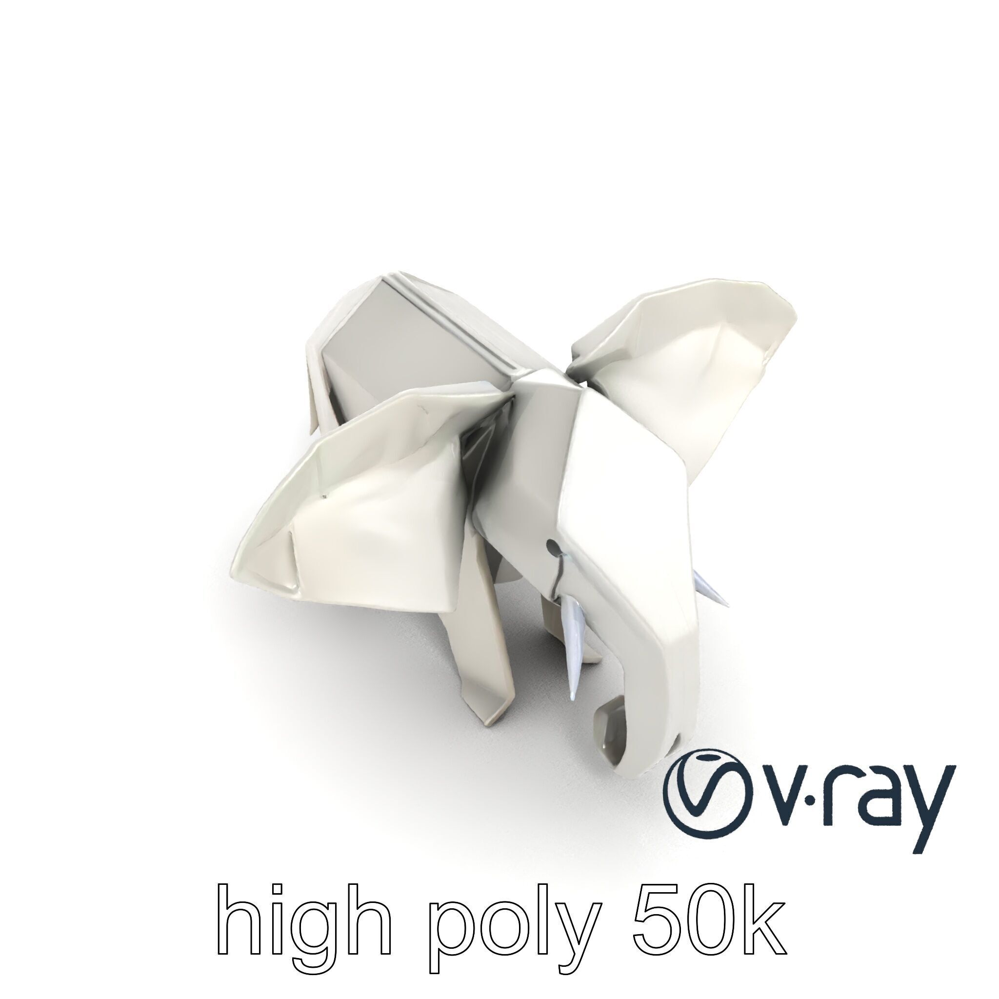 Origami Elephant Sculpture model pack Low-poly 3D model_31