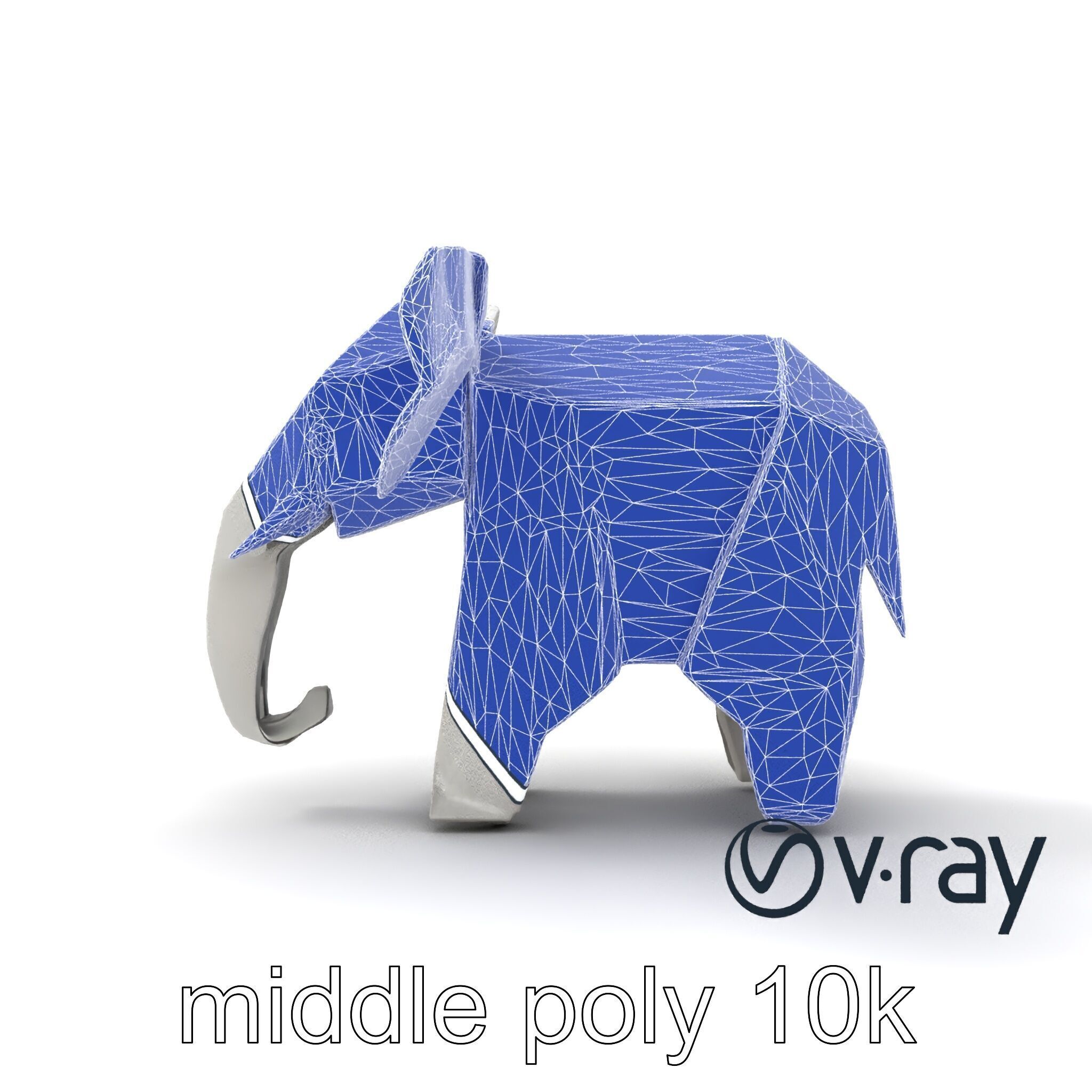 Origami Elephant Sculpture model pack Low-poly 3D model_27