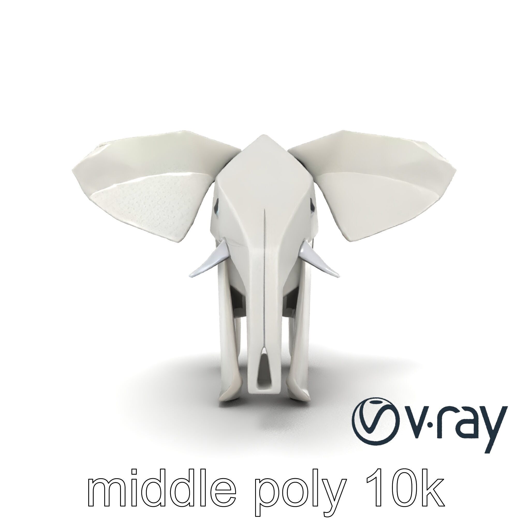 Origami Elephant Sculpture model pack Low-poly 3D model_13