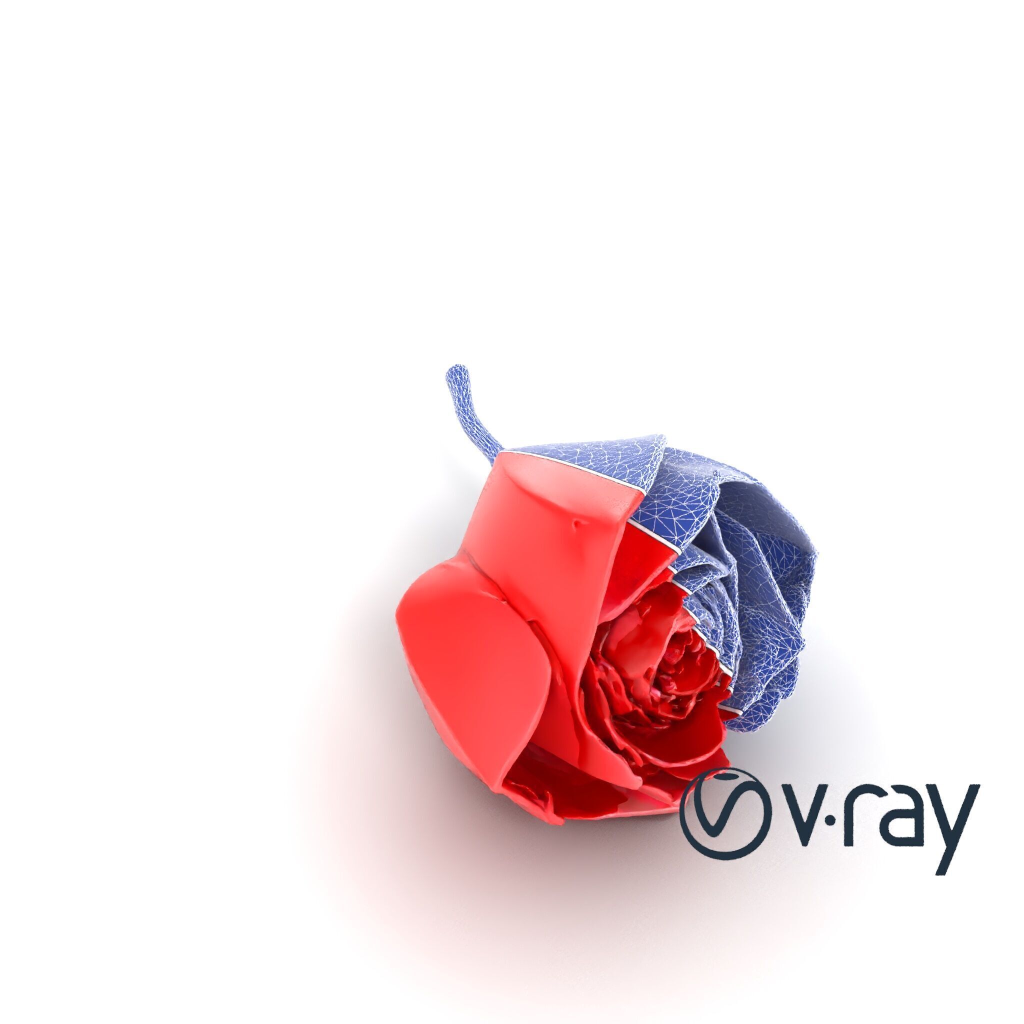 Origami Rose Floral Sculpture model pack Low-poly 3D model_15