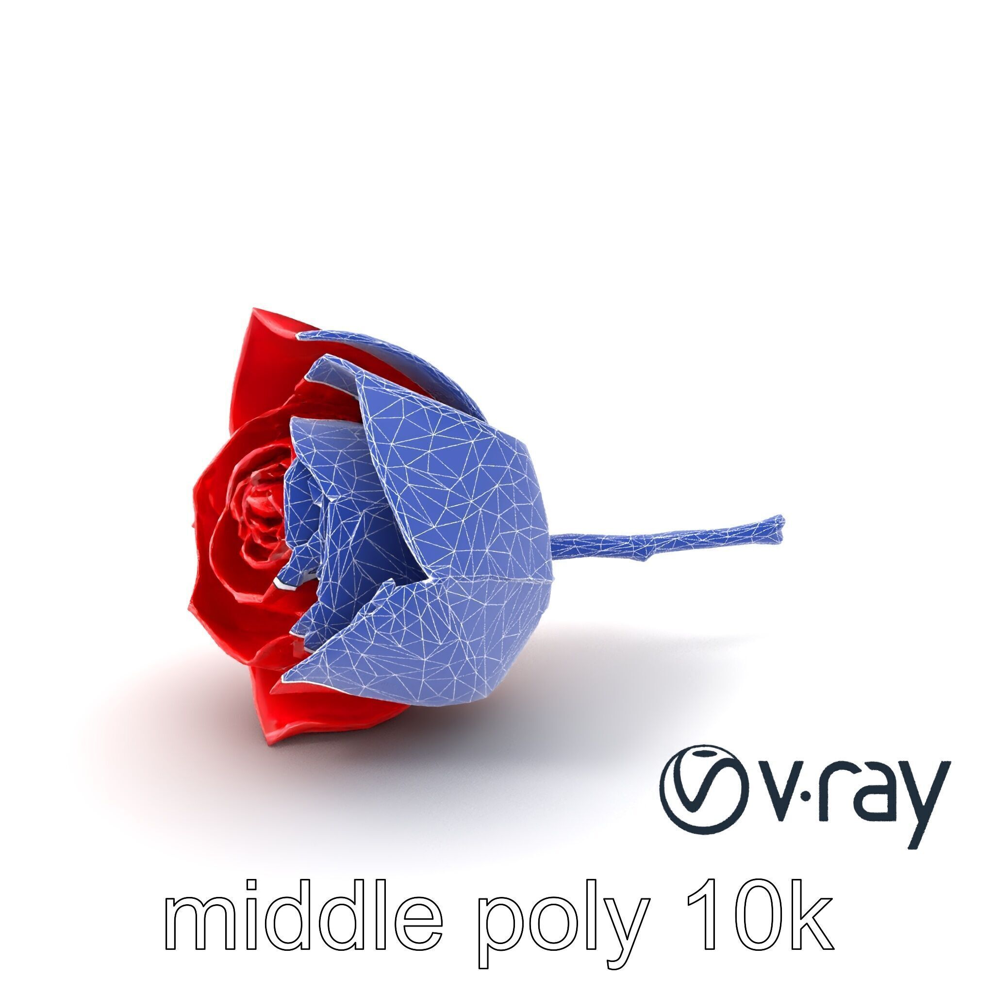 Origami Rose Floral Sculpture model pack Low-poly 3D model_7