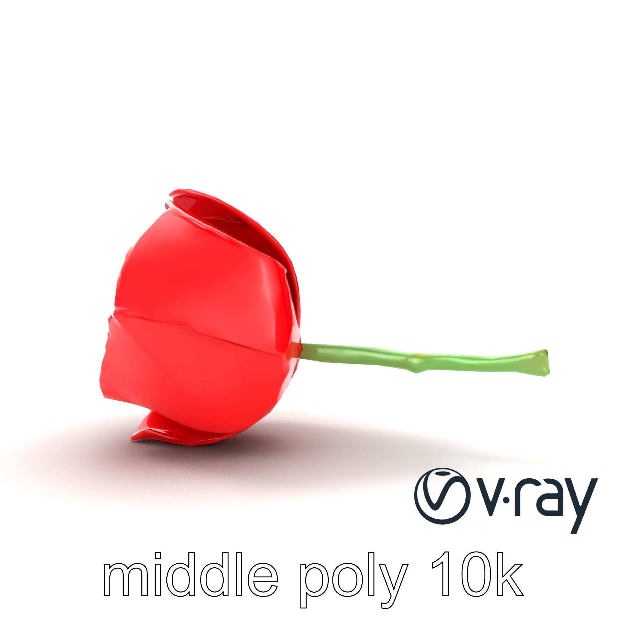Origami Rose Floral Sculpture model pack Low-poly 3D model_27