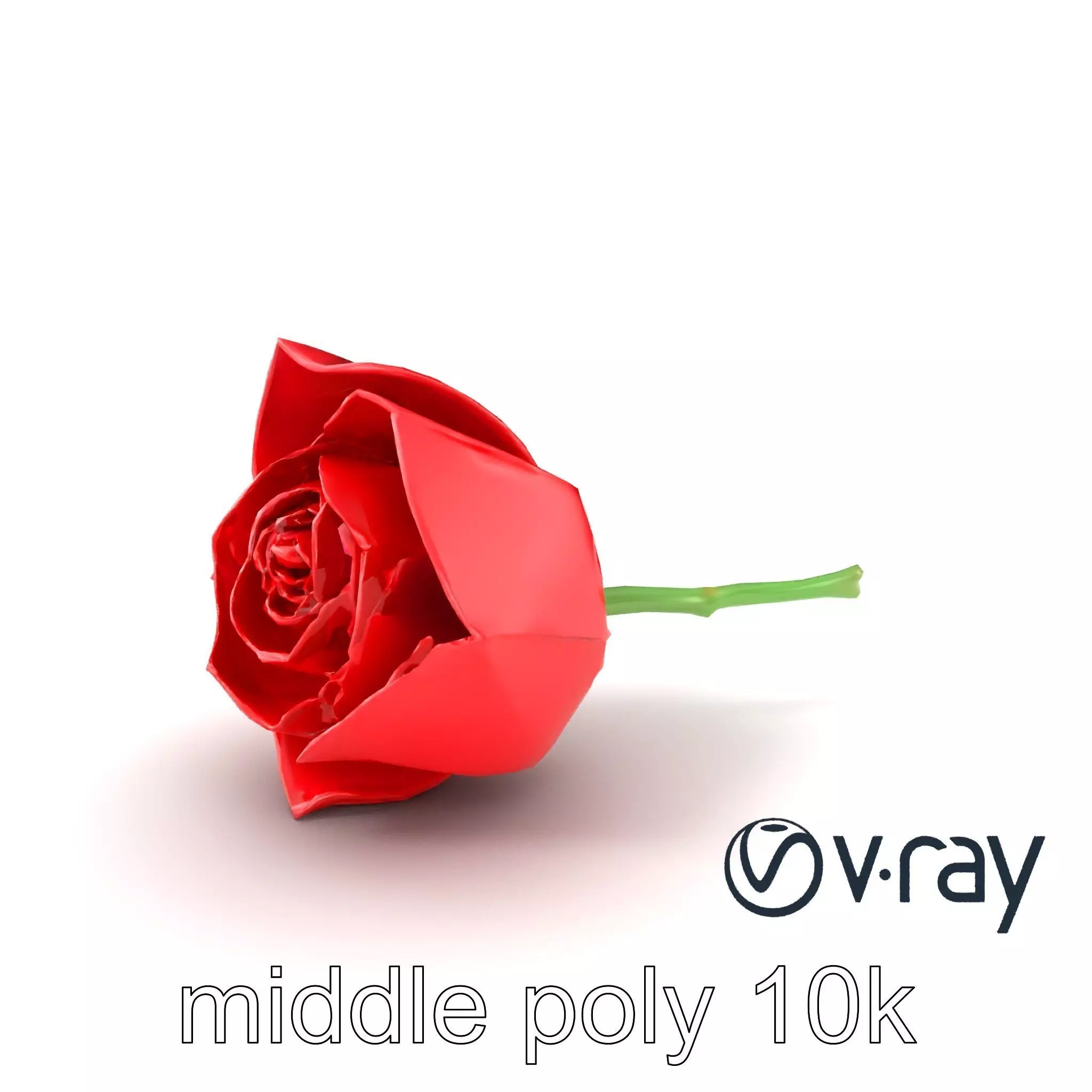Origami Rose Floral Sculpture model pack Low-poly 3D model_0