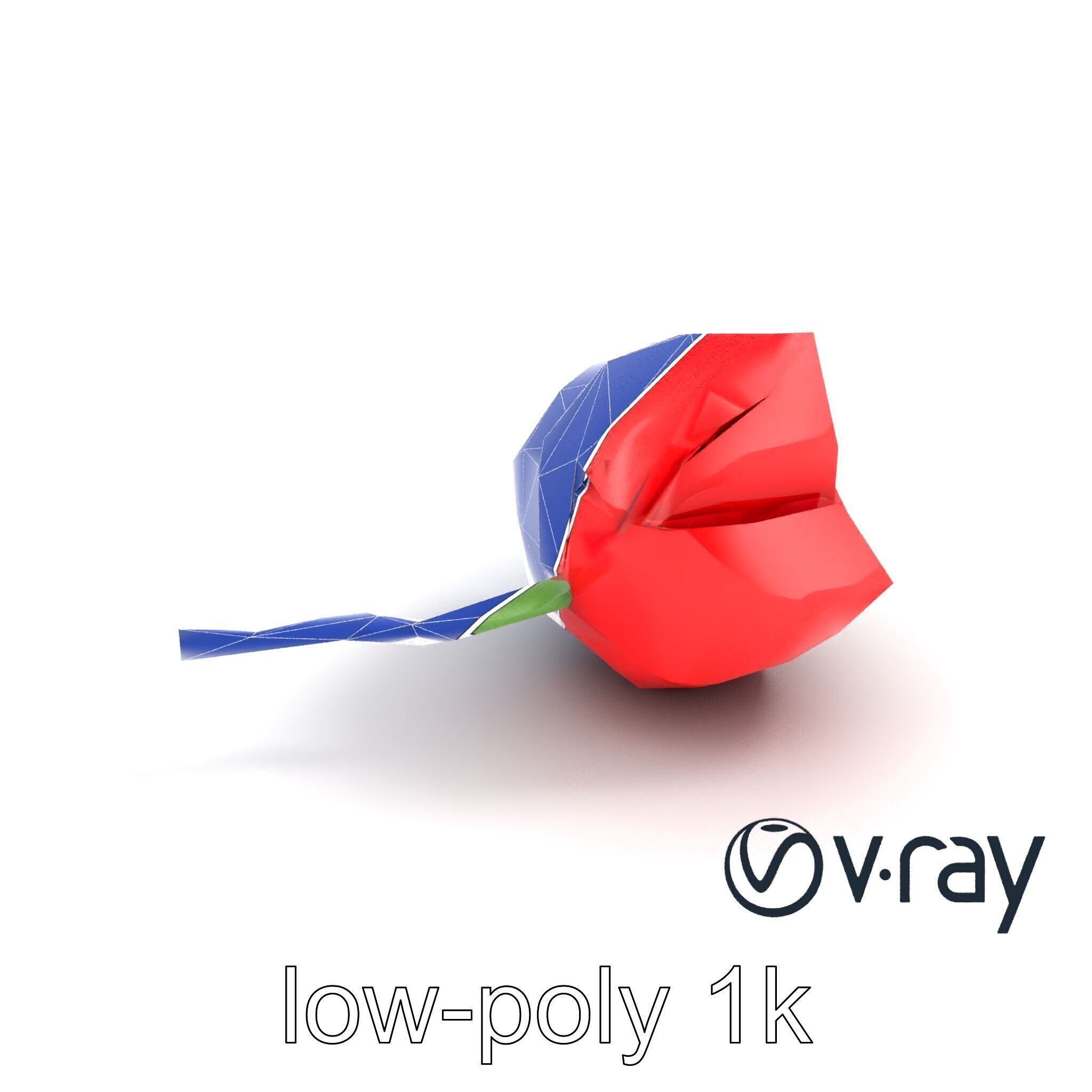 Origami Rose Floral Sculpture model pack Low-poly 3D model_25