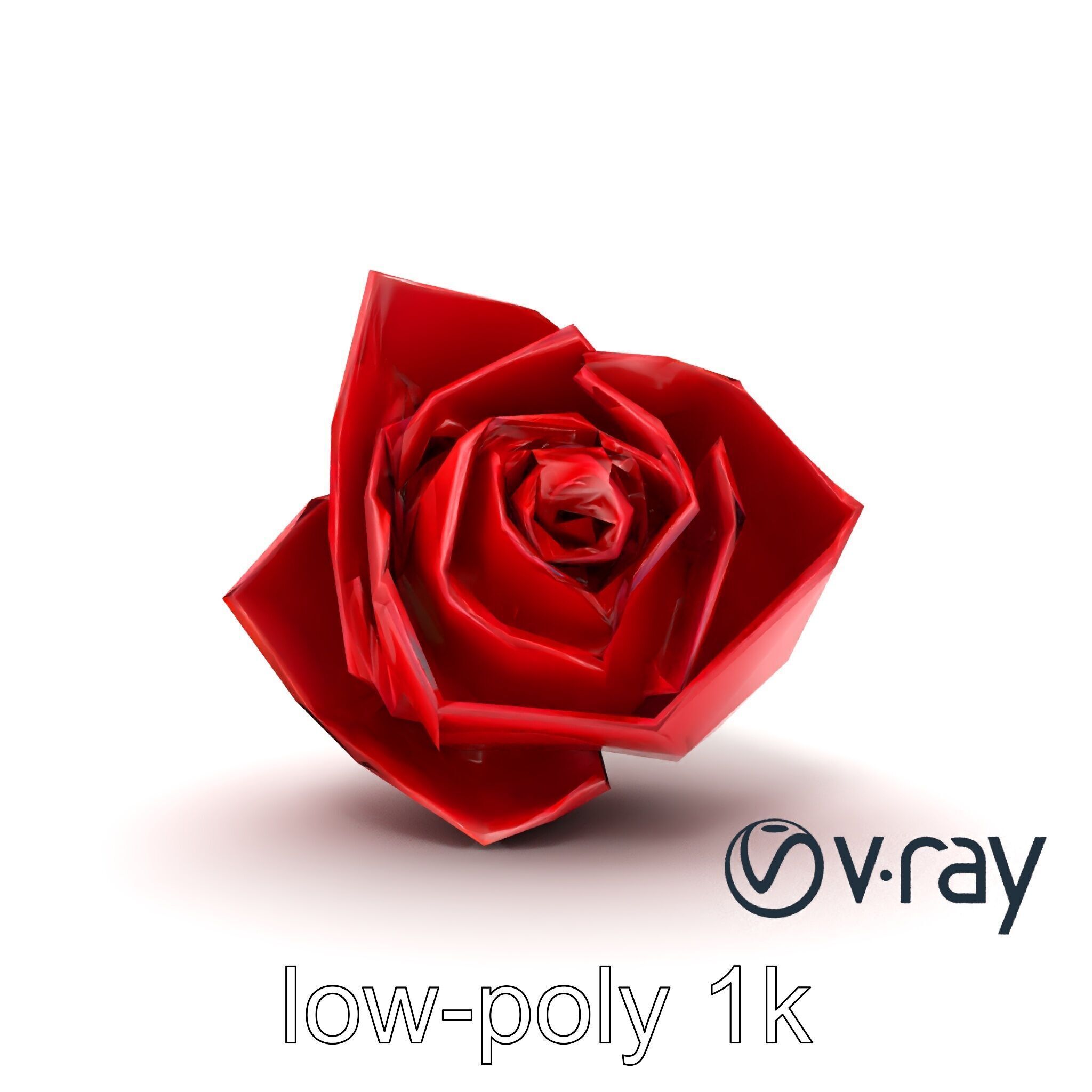 Origami Rose Floral Sculpture model pack Low-poly 3D model_18
