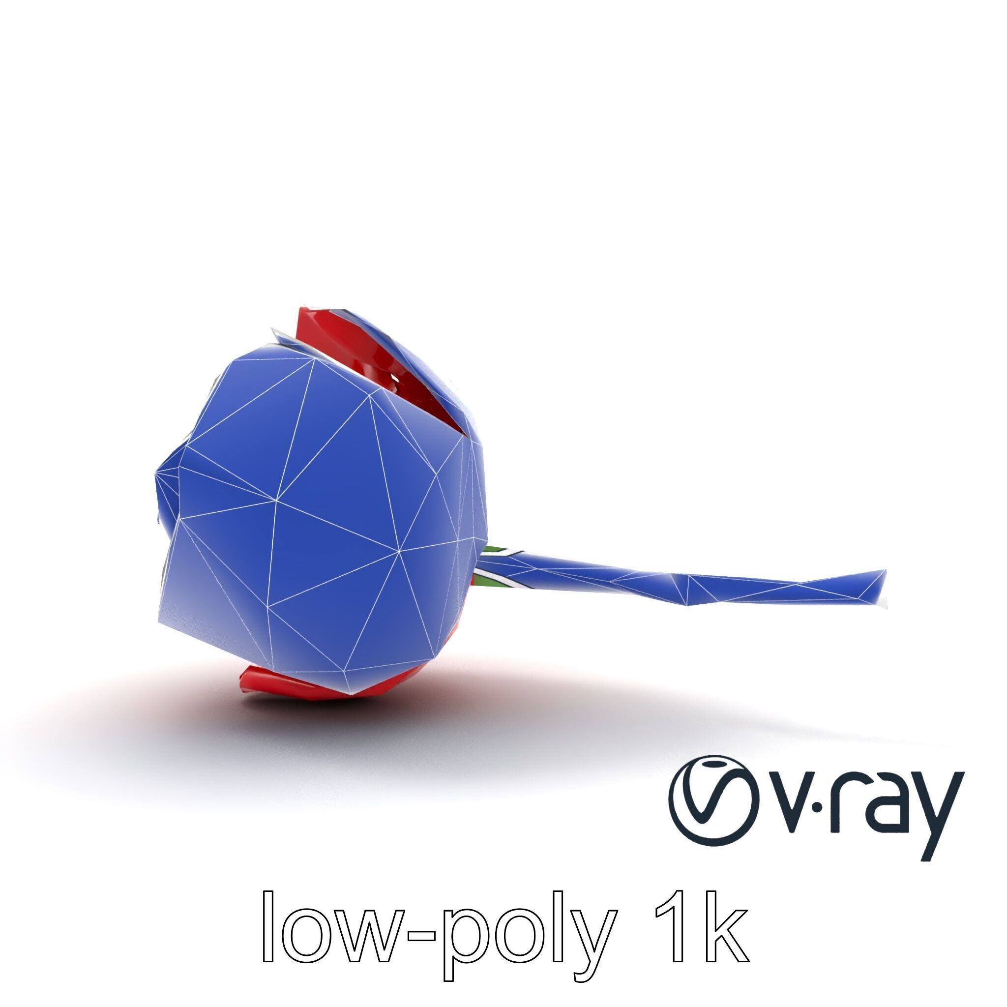 Origami Rose Floral Sculpture model pack Low-poly 3D model_12