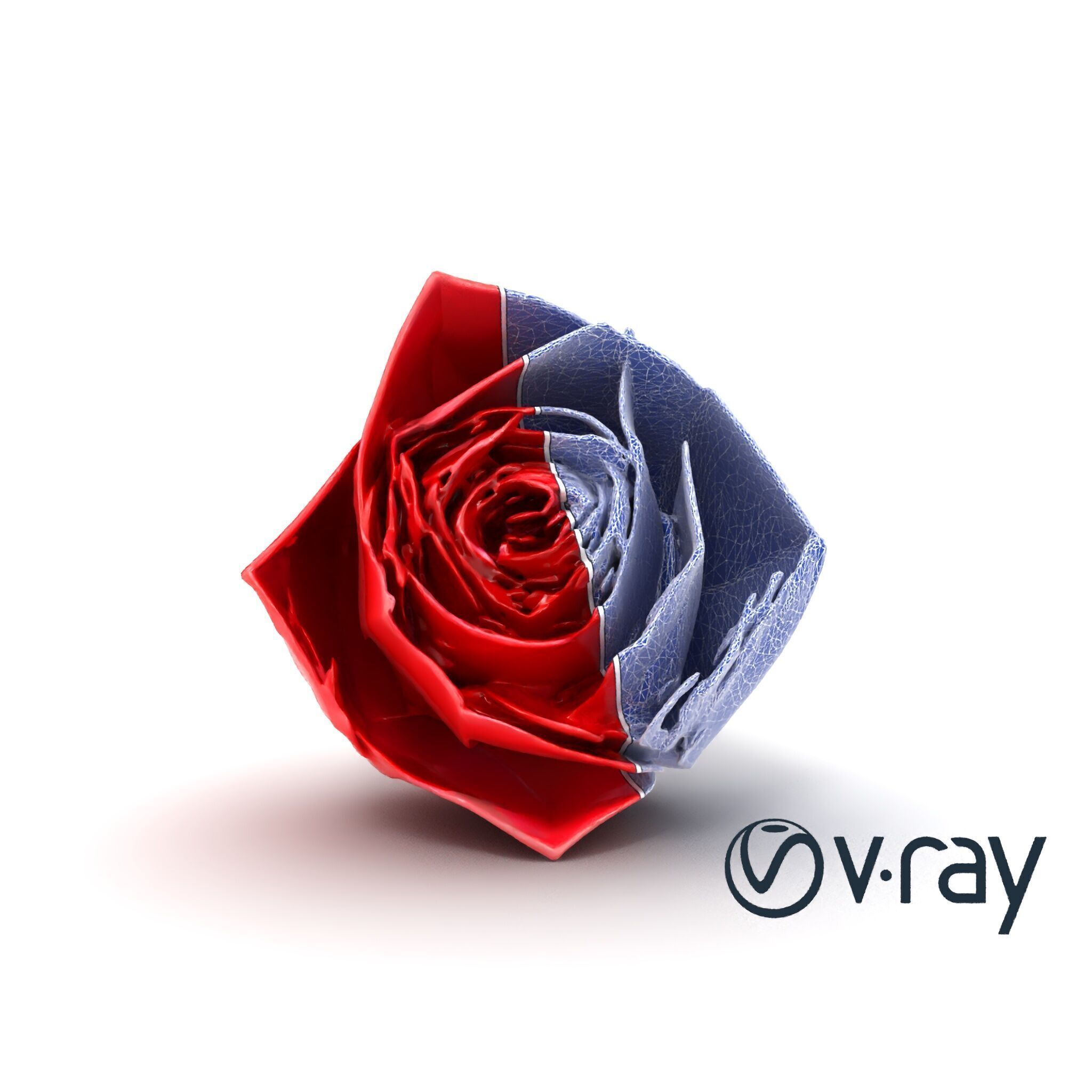 Origami Rose Floral Sculpture model pack Low-poly 3D model_16