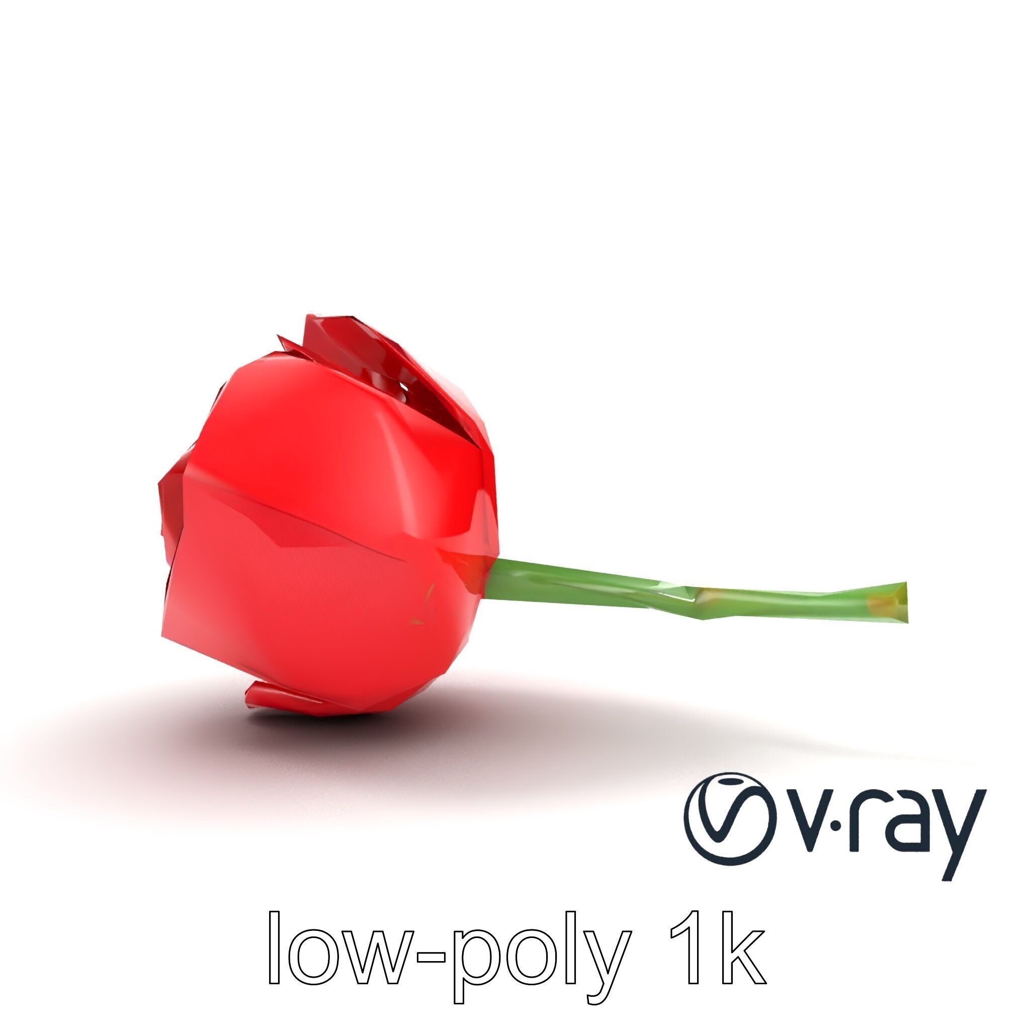 Origami Rose Floral Sculpture model pack Low-poly 3D model_17