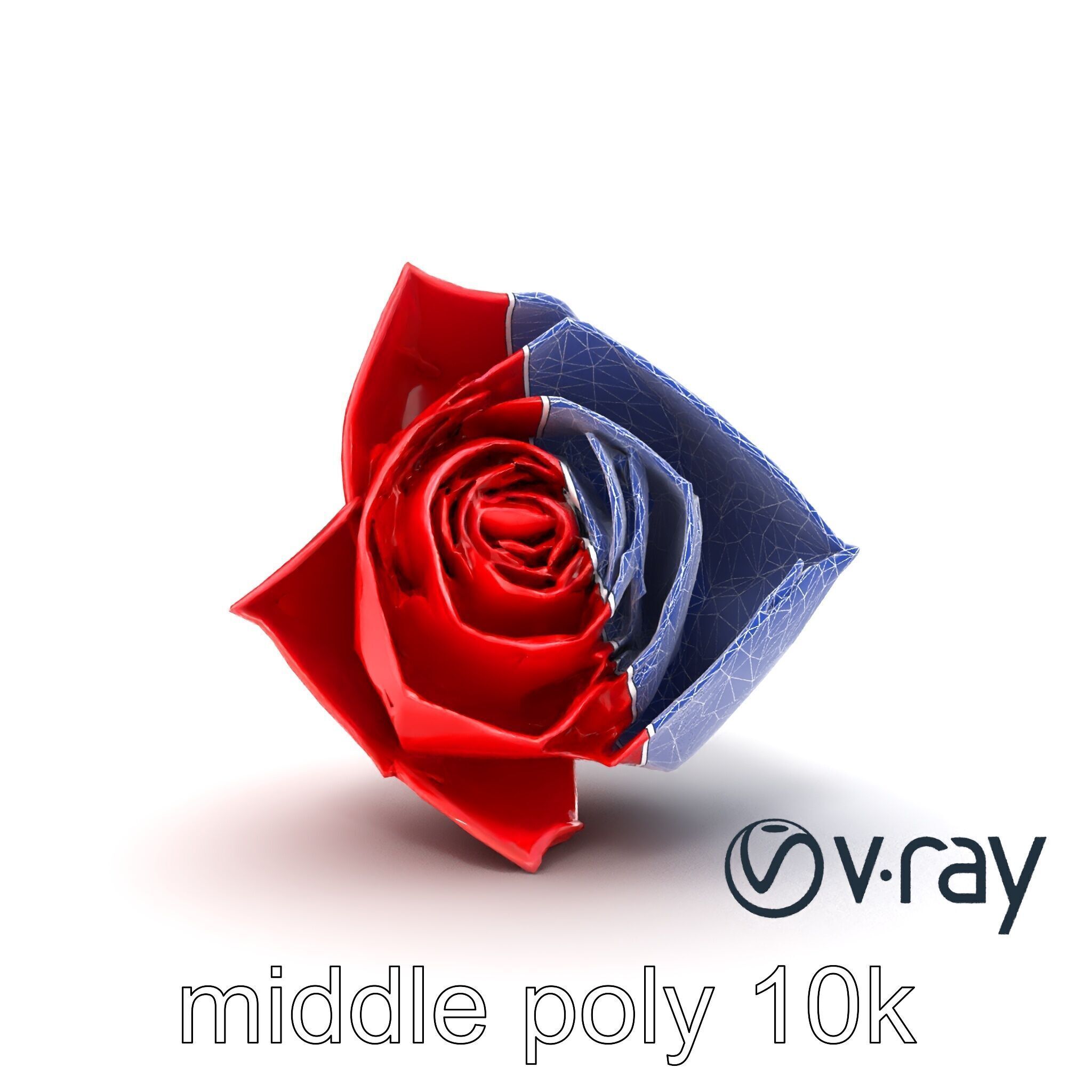 Origami Rose Floral Sculpture model pack Low-poly 3D model_23