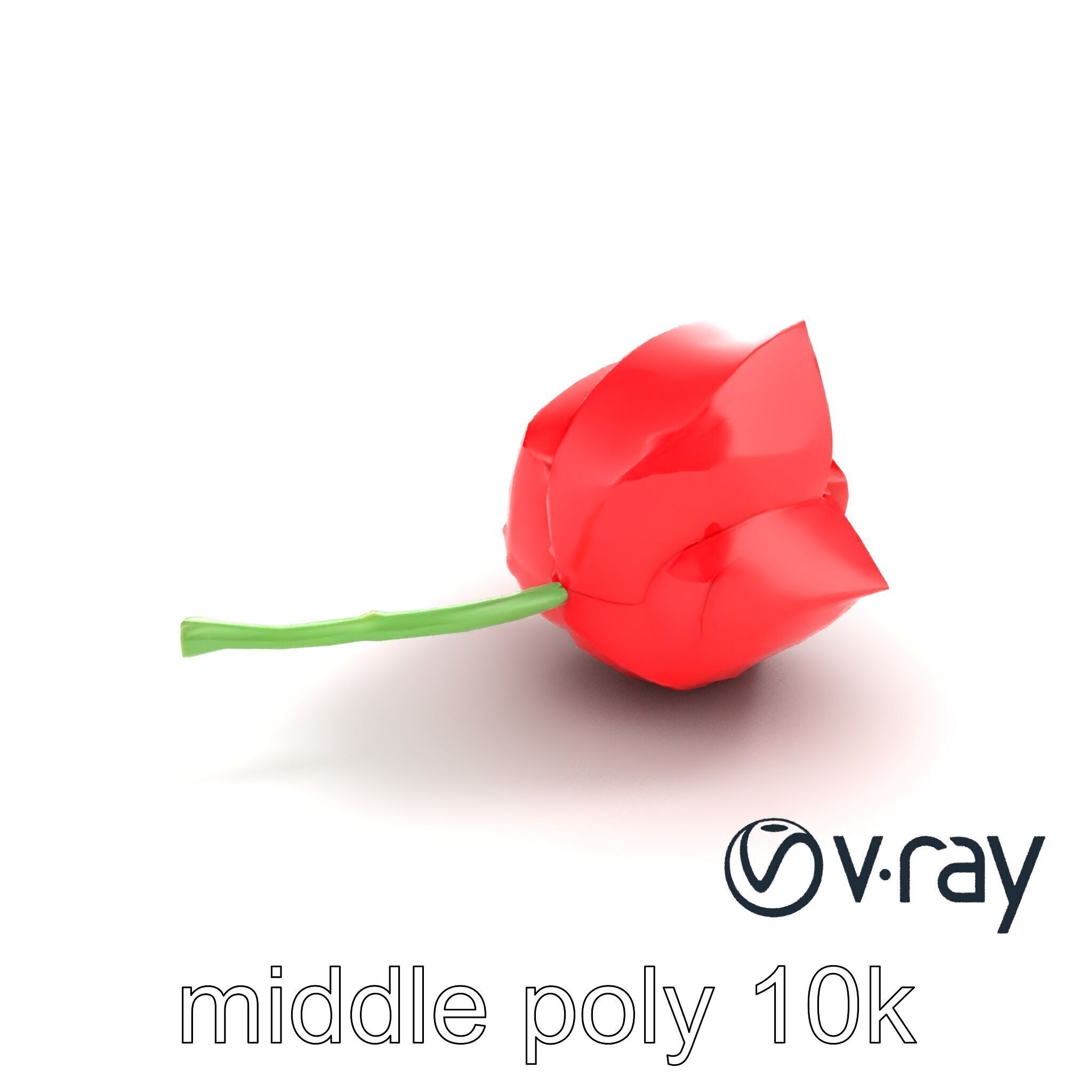 Origami Rose Floral Sculpture model pack Low-poly 3D model_4