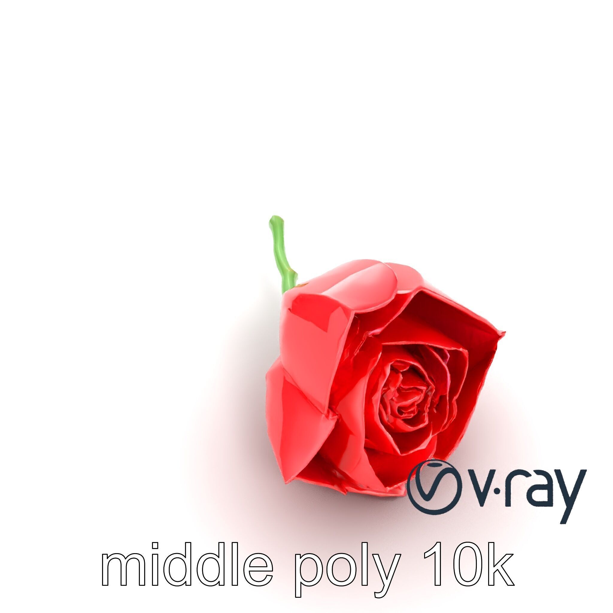 Origami Rose Floral Sculpture model pack Low-poly 3D model_26