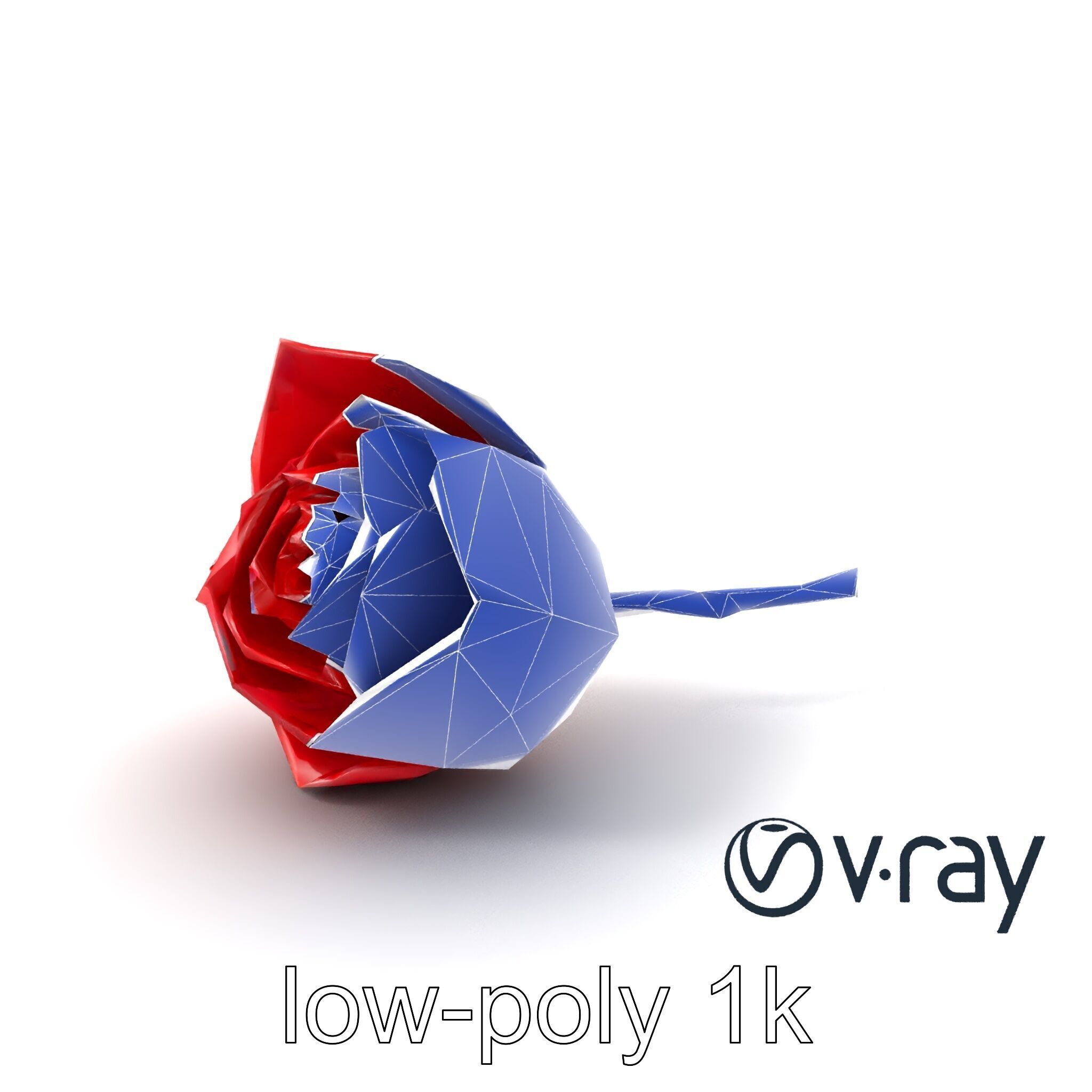 Origami Rose Floral Sculpture model pack Low-poly 3D model_24