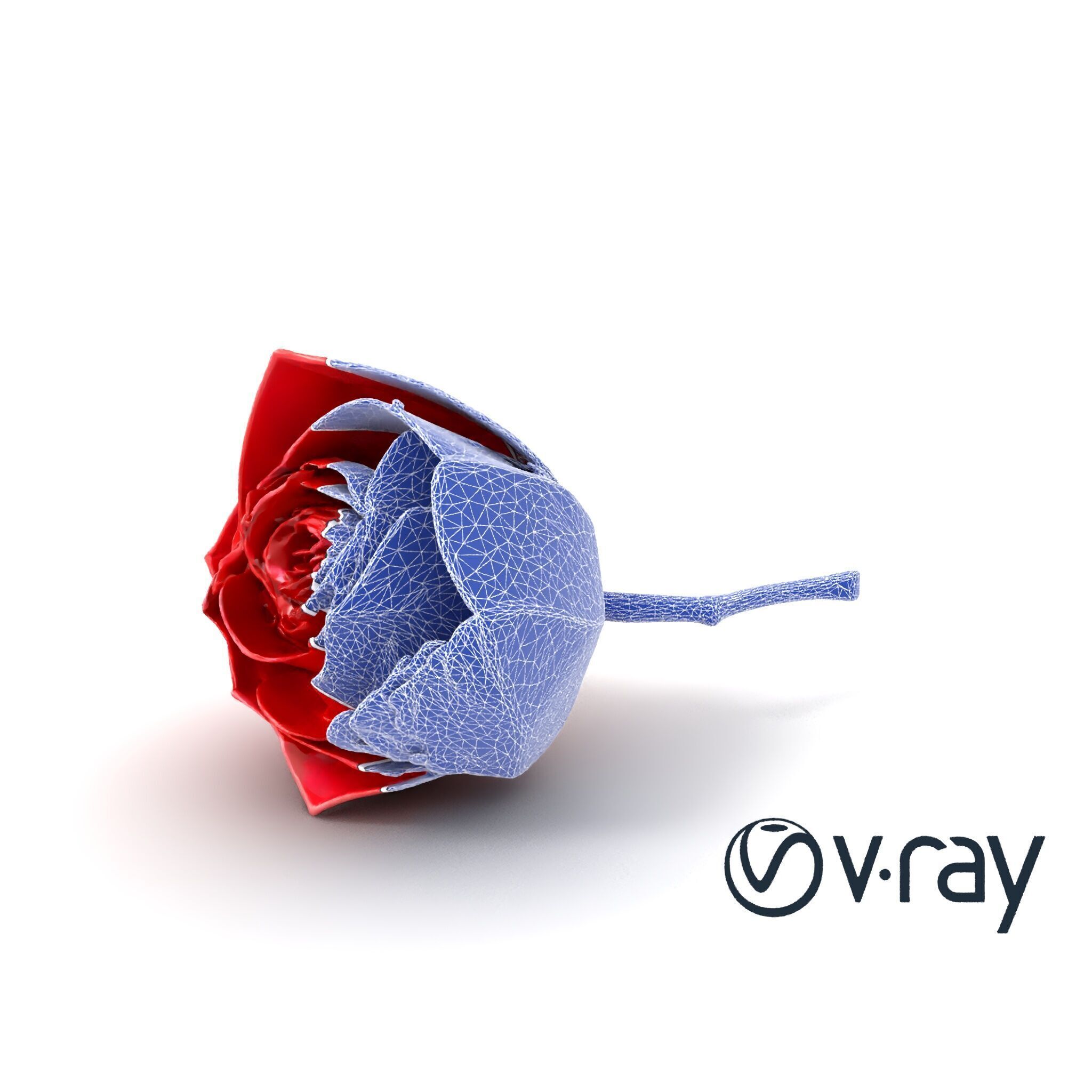 Origami Rose Floral Sculpture model pack Low-poly 3D model_9