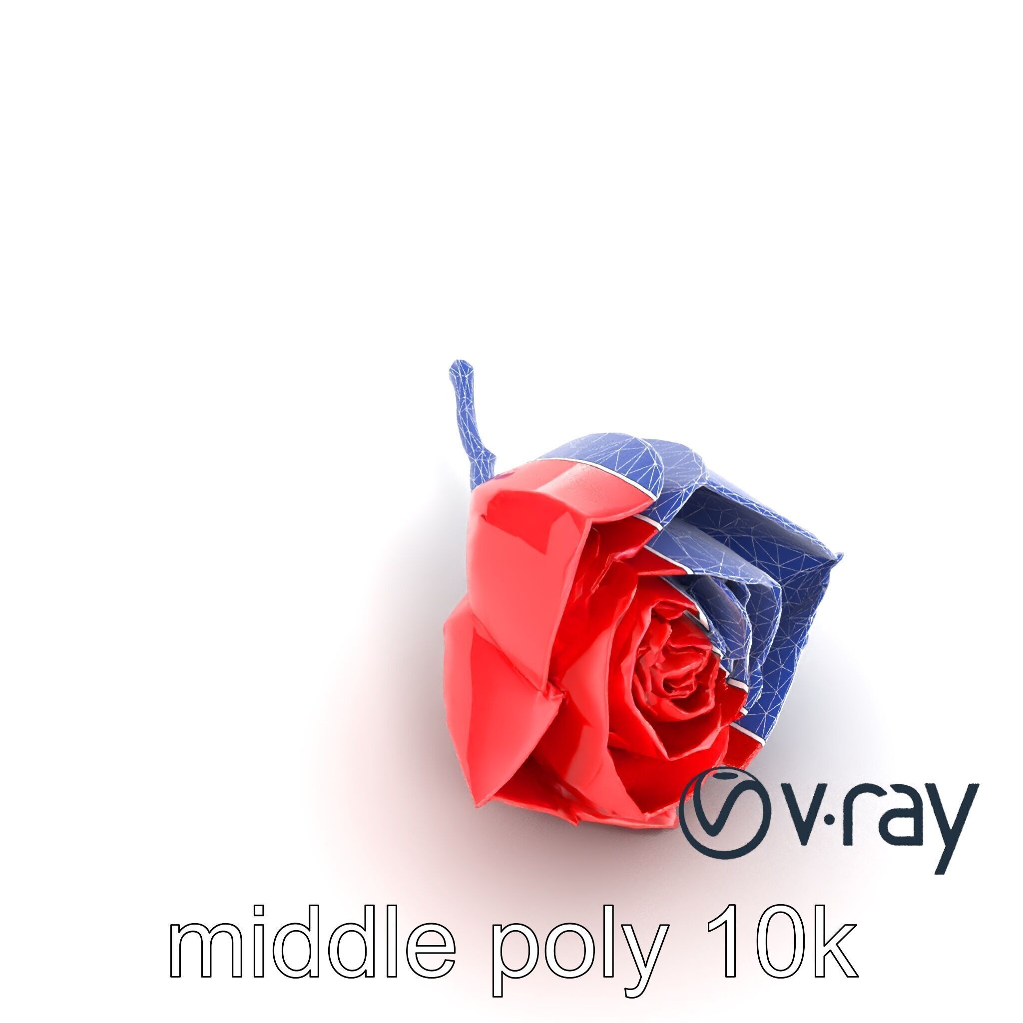 Origami Rose Floral Sculpture model pack Low-poly 3D model_14
