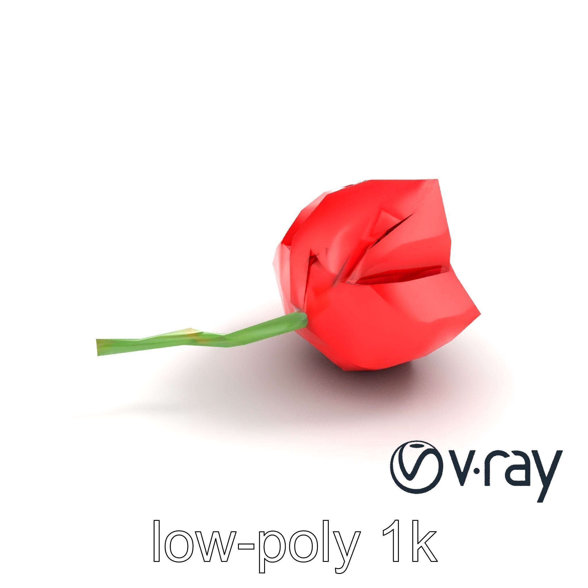 Origami Rose Floral Sculpture model pack Low-poly 3D model_5