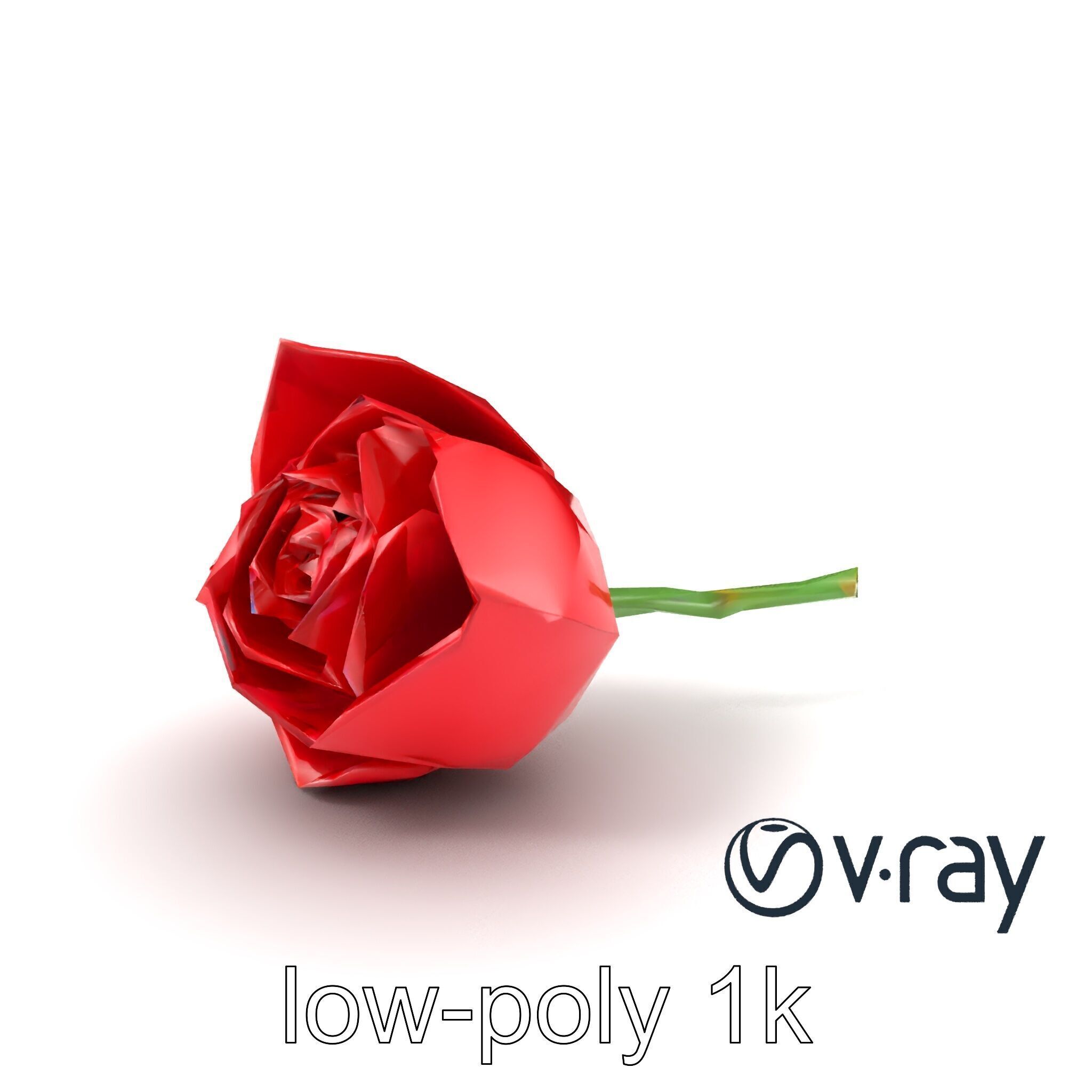 Origami Rose Floral Sculpture model pack Low-poly 3D model_2