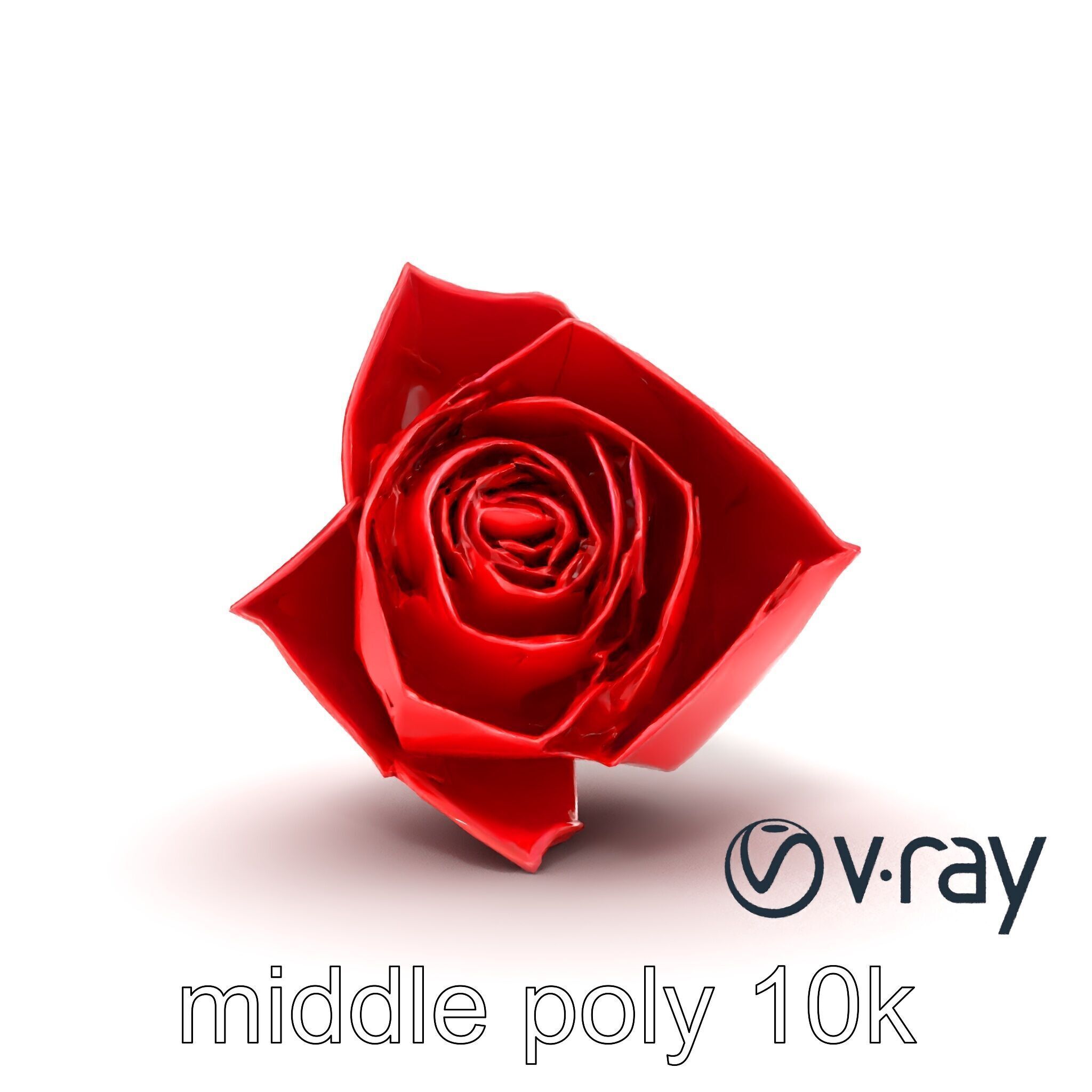 Origami Rose Floral Sculpture model pack Low-poly 3D model_30