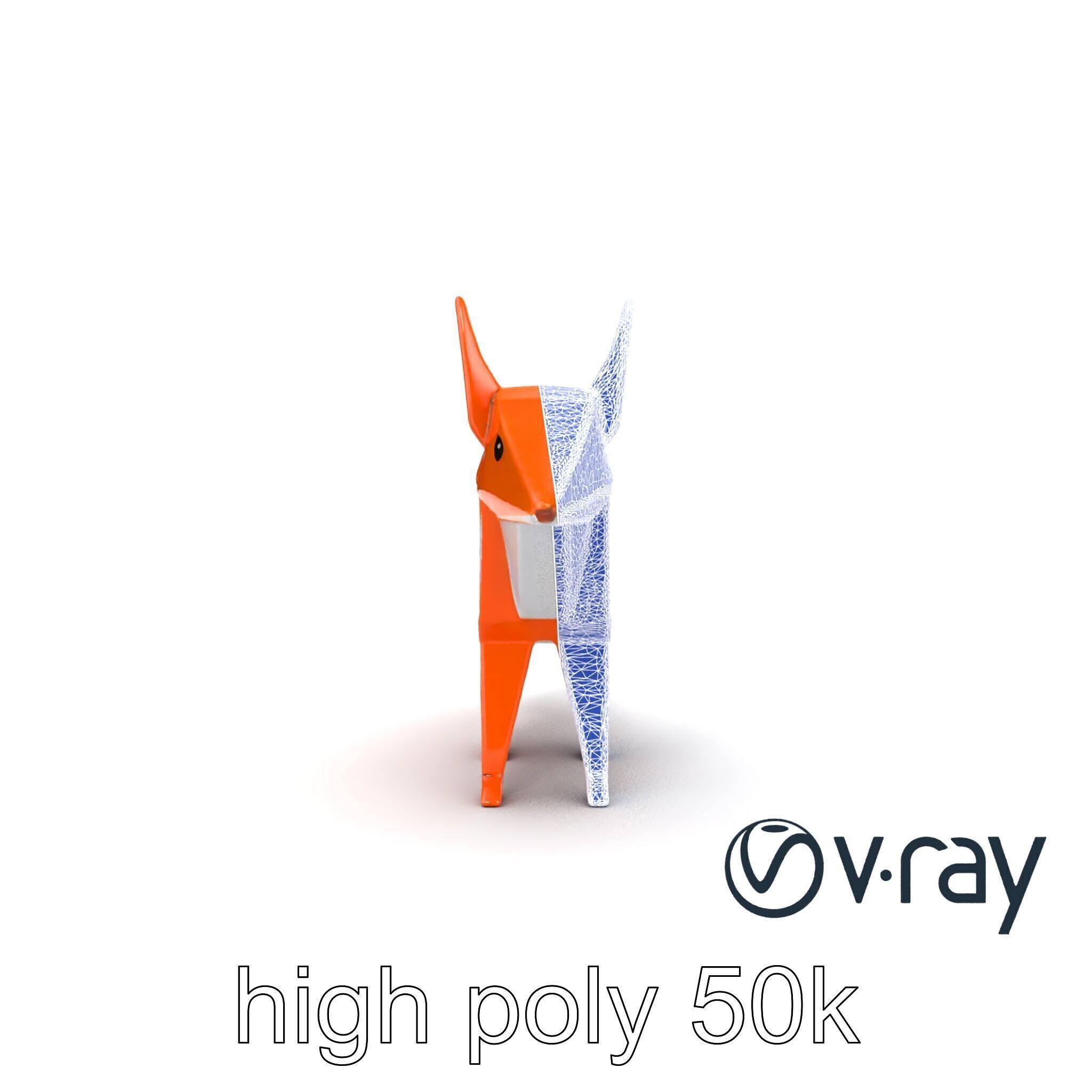 Charming Origami Fox model pack Low-poly 3D model_19
