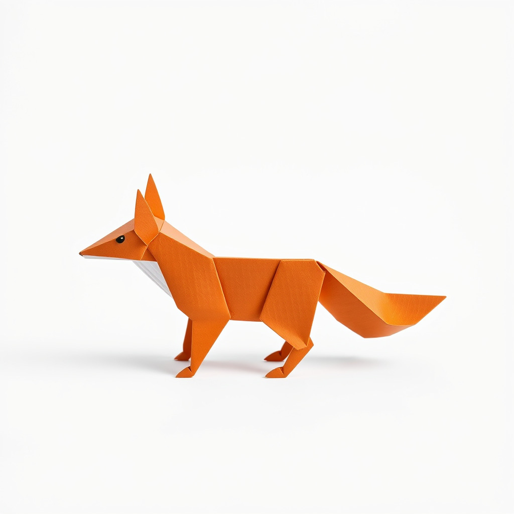 Charming Origami Fox model pack Low-poly 3D model_3