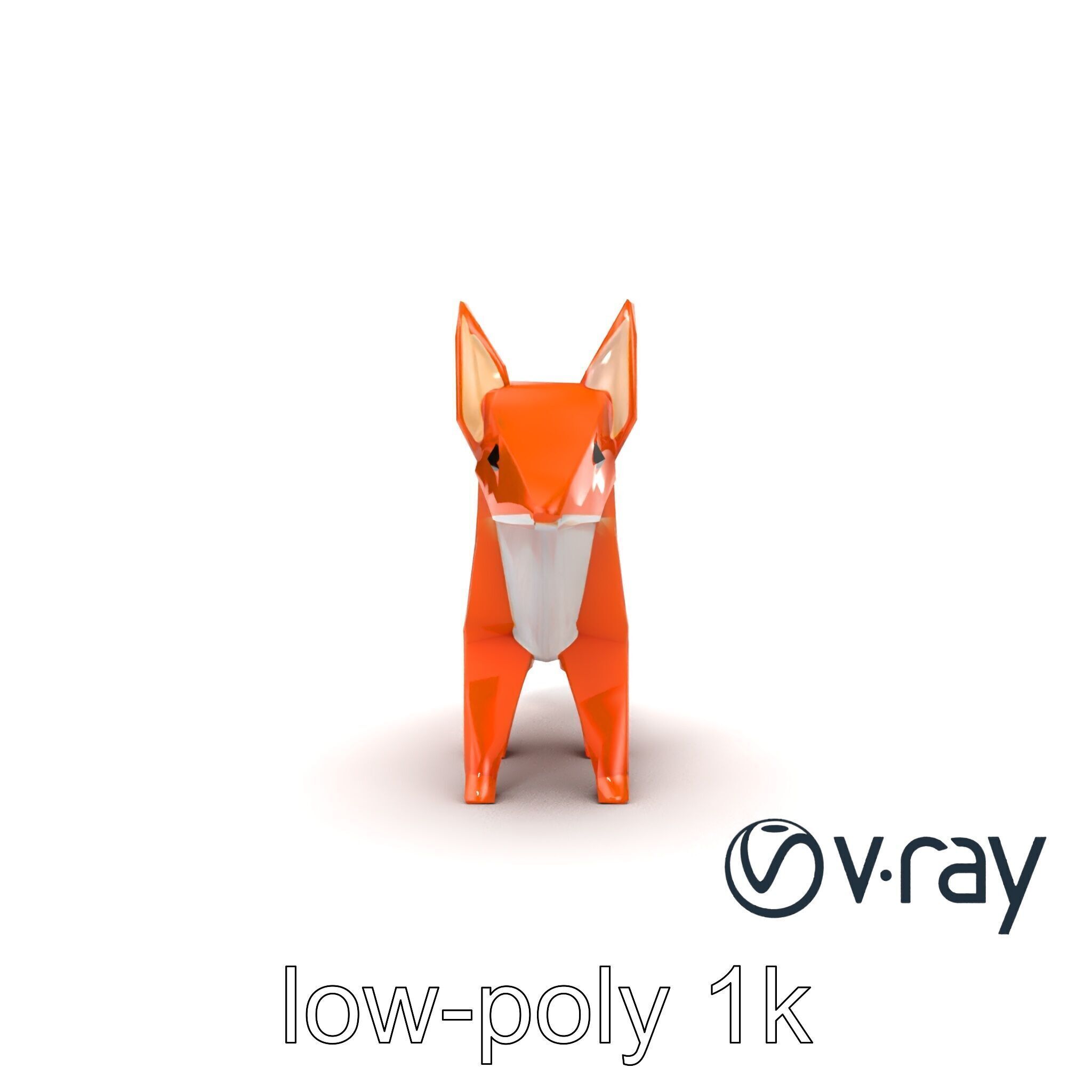 Charming Origami Fox model pack Low-poly 3D model_13
