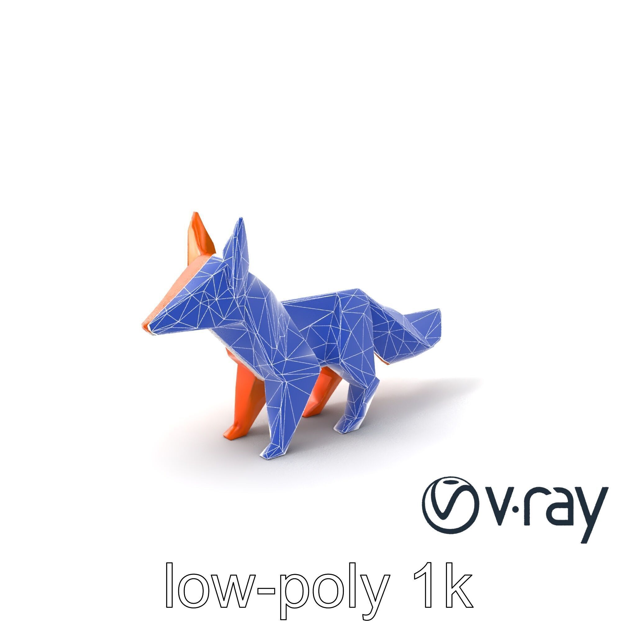 Charming Origami Fox model pack Low-poly 3D model_5