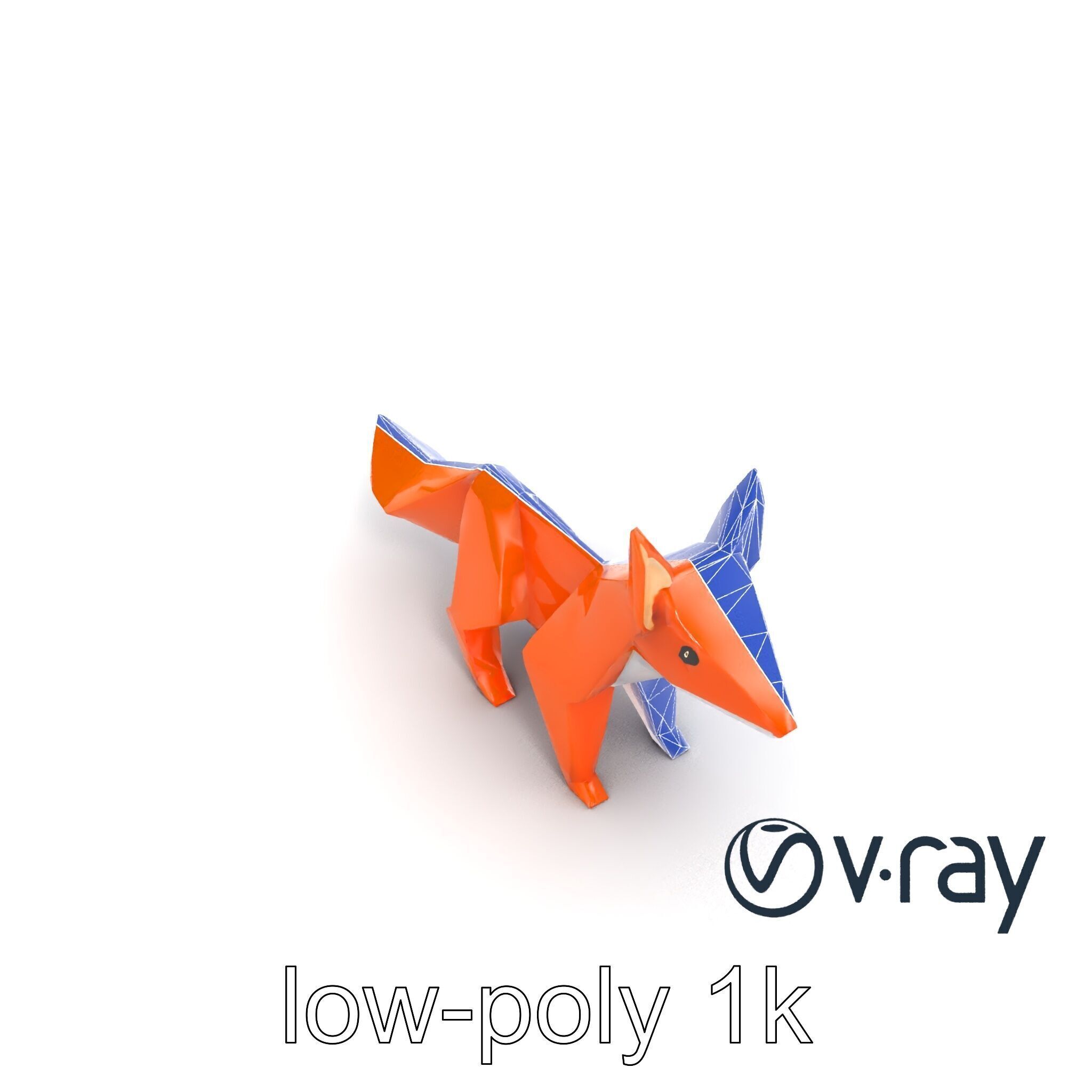 Charming Origami Fox model pack Low-poly 3D model_11