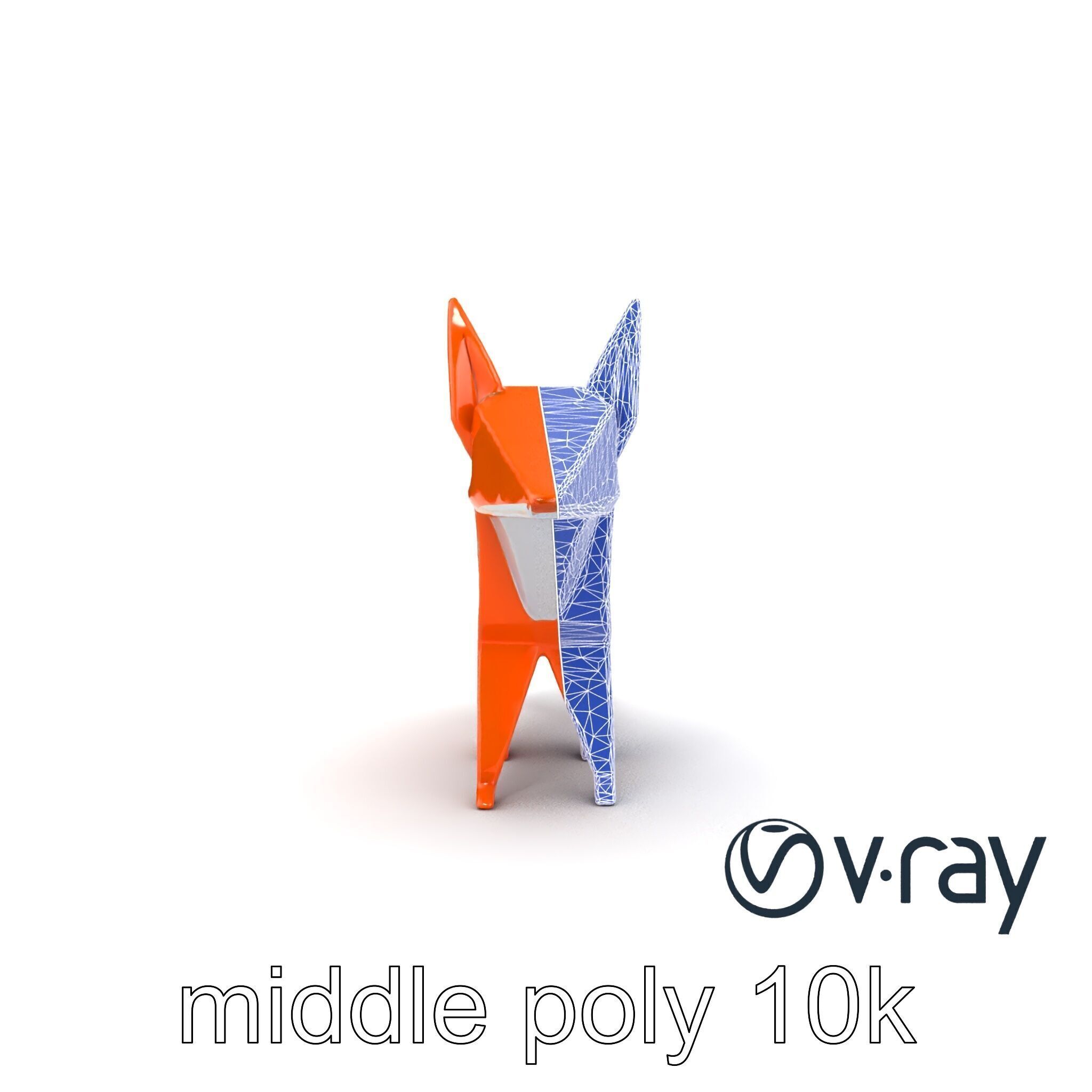 Charming Origami Fox model pack Low-poly 3D model_16