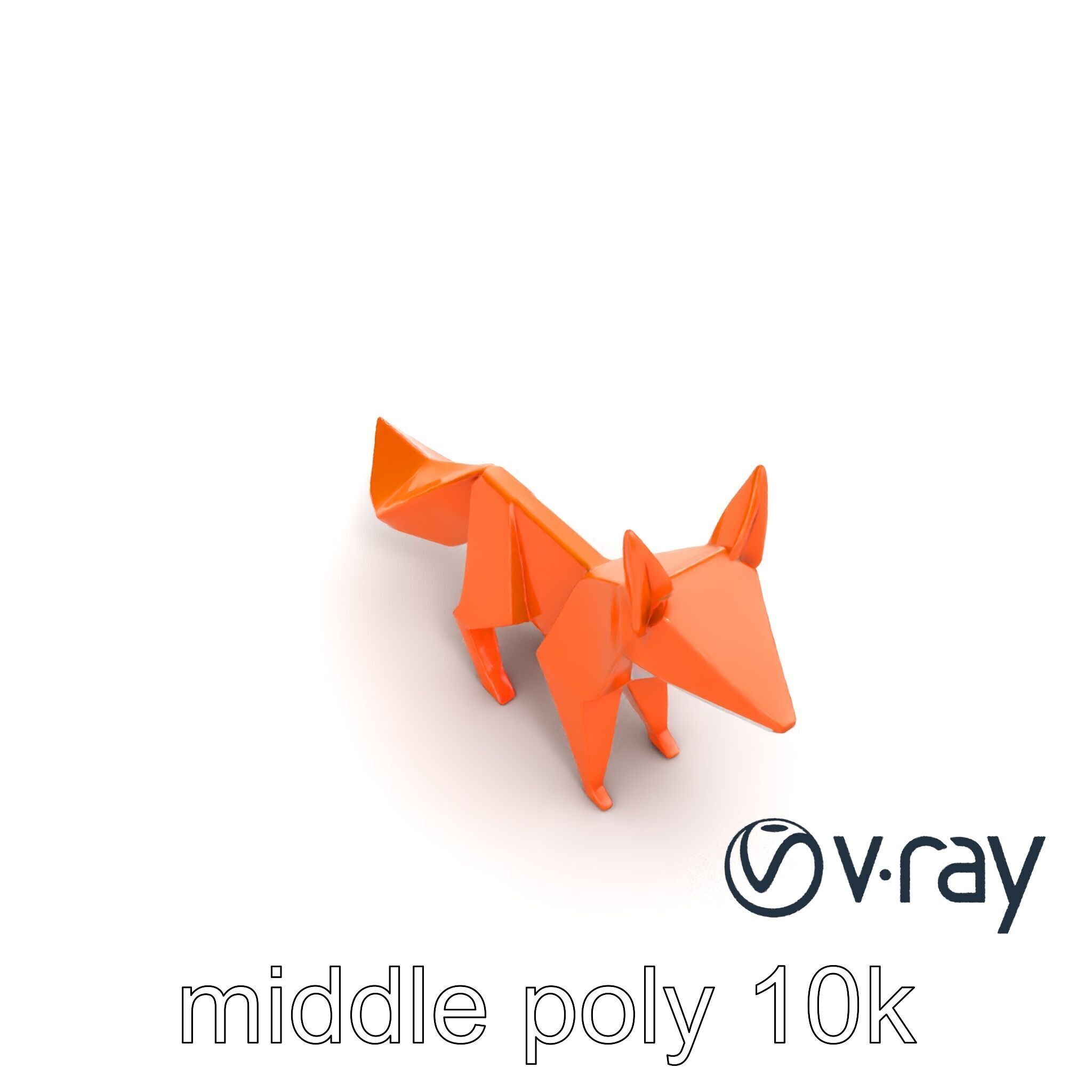 Charming Origami Fox model pack Low-poly 3D model_31