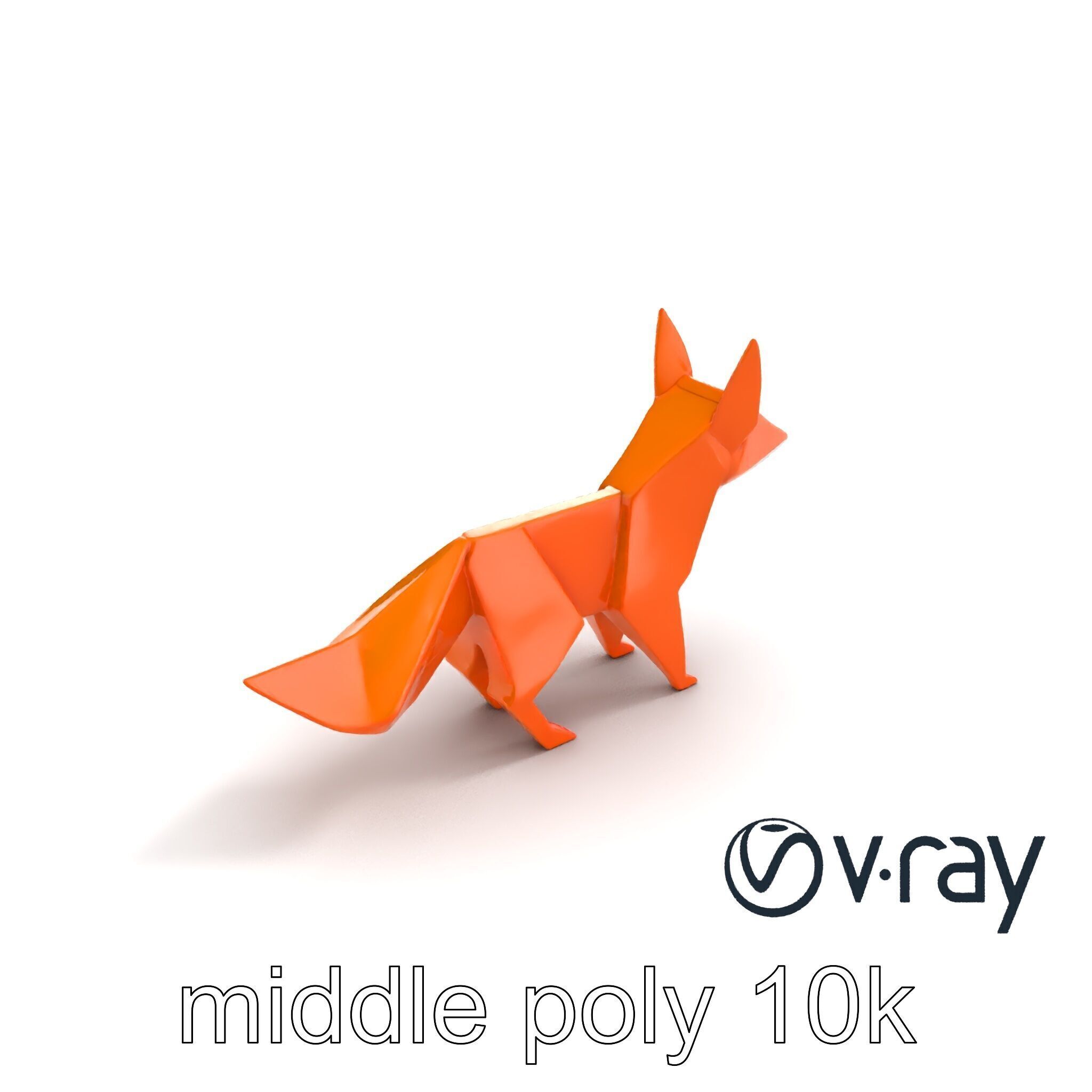 Charming Origami Fox model pack Low-poly 3D model_7