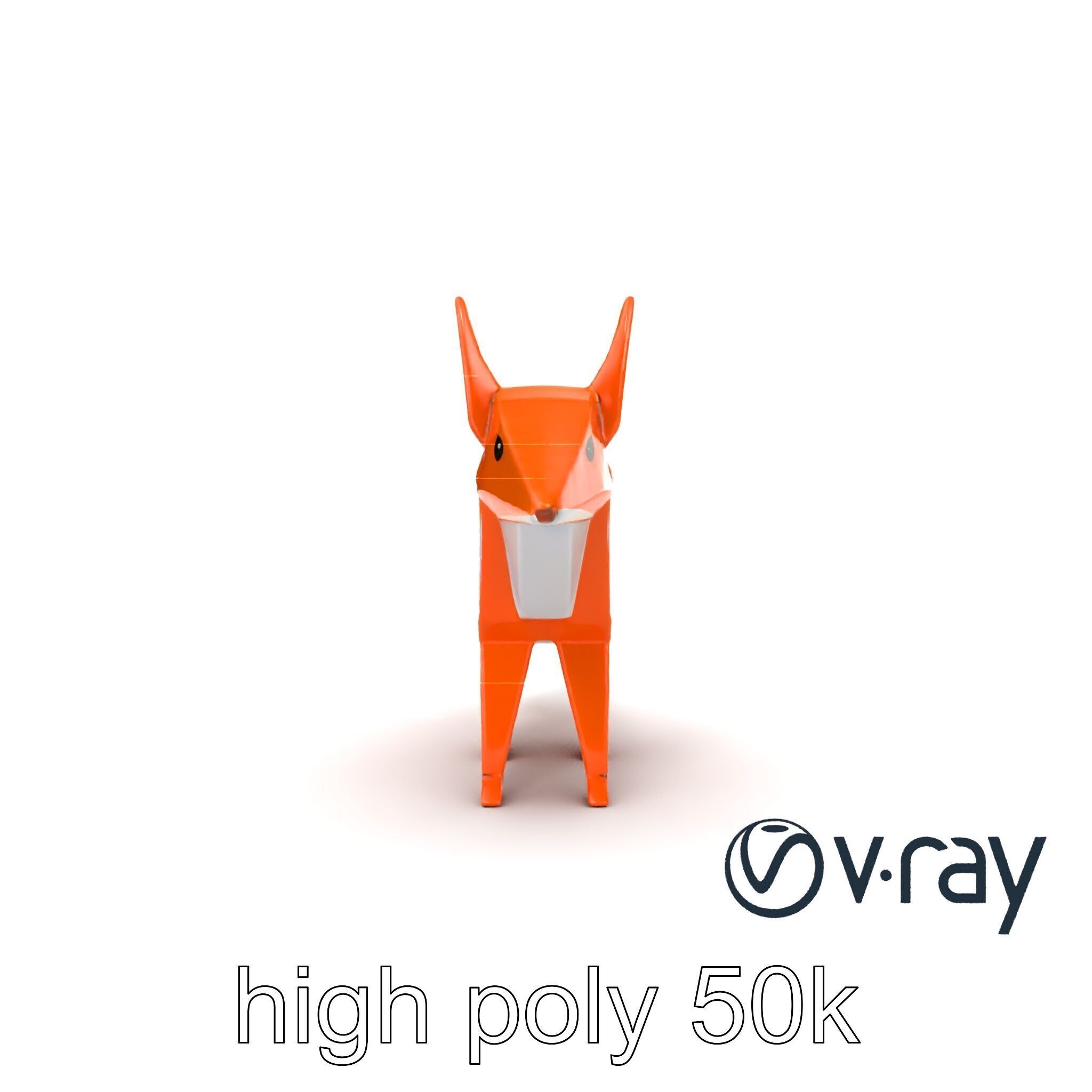 Charming Origami Fox model pack Low-poly 3D model_24